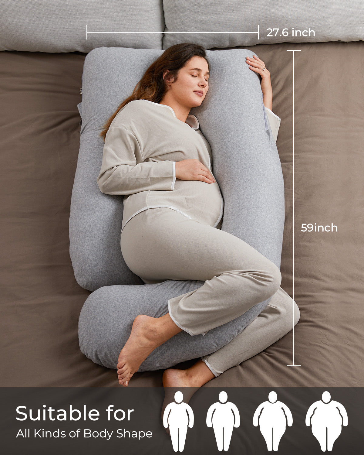 Huggable - 100% Cotton U Shaped Maternity Body Pillow