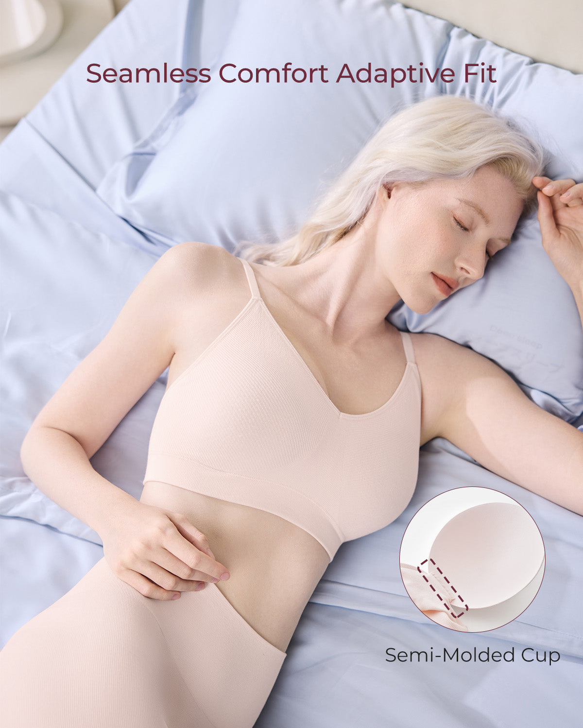 Momcozy Seamless Sleep Bra - Wireless, Stretchy & Soft
