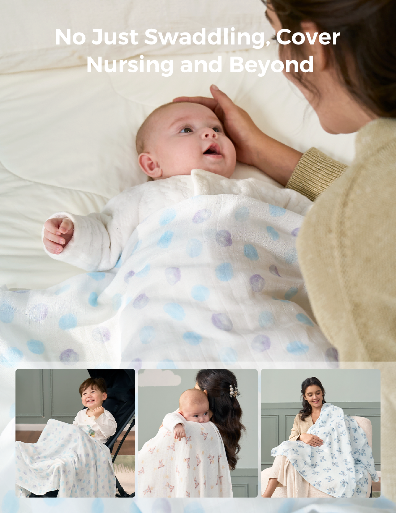 Momcozy Best Wishes Softness Swaddle Blankets - Innocence