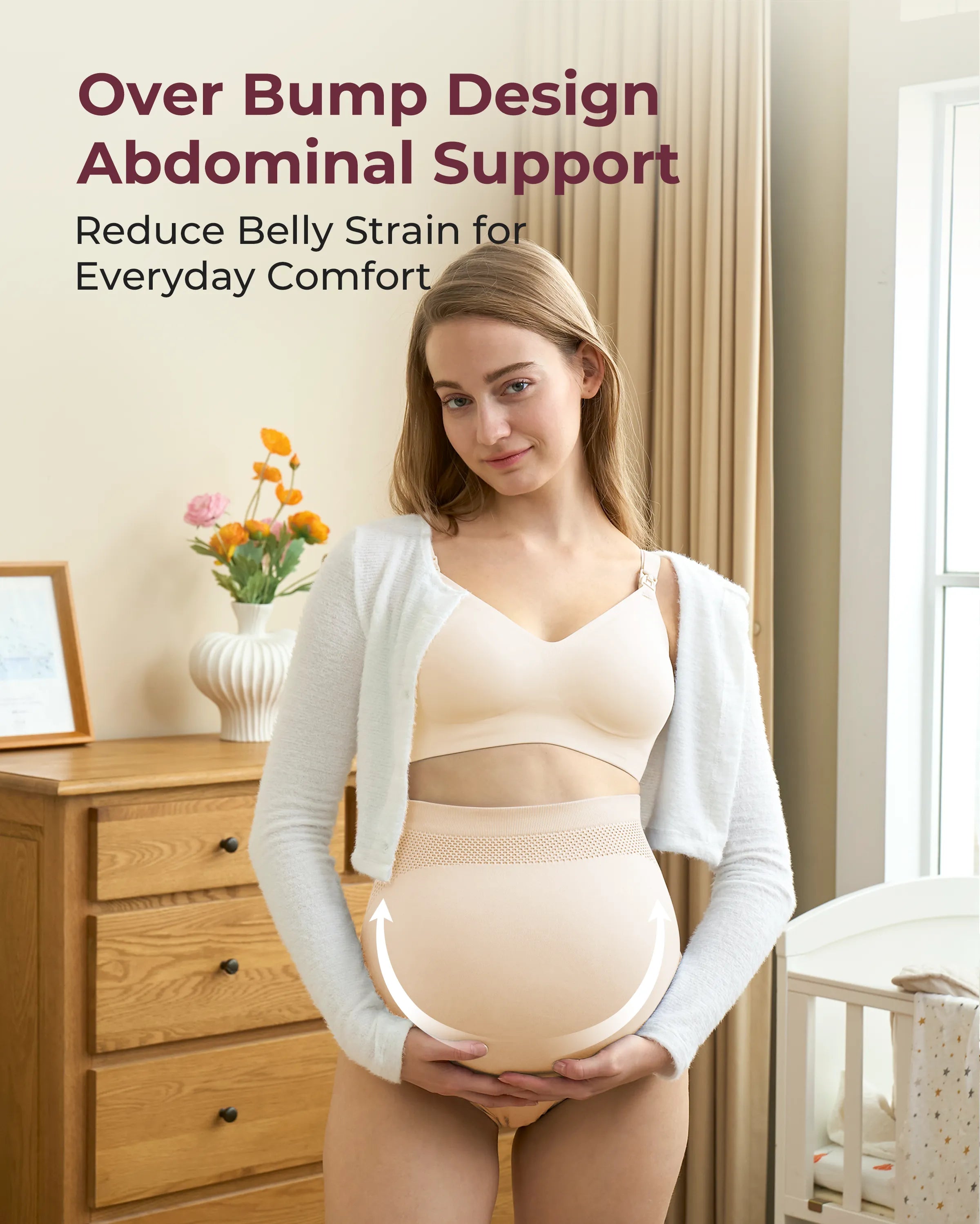 High Waist Pregnancy Seamless Soft Belly Support Panties