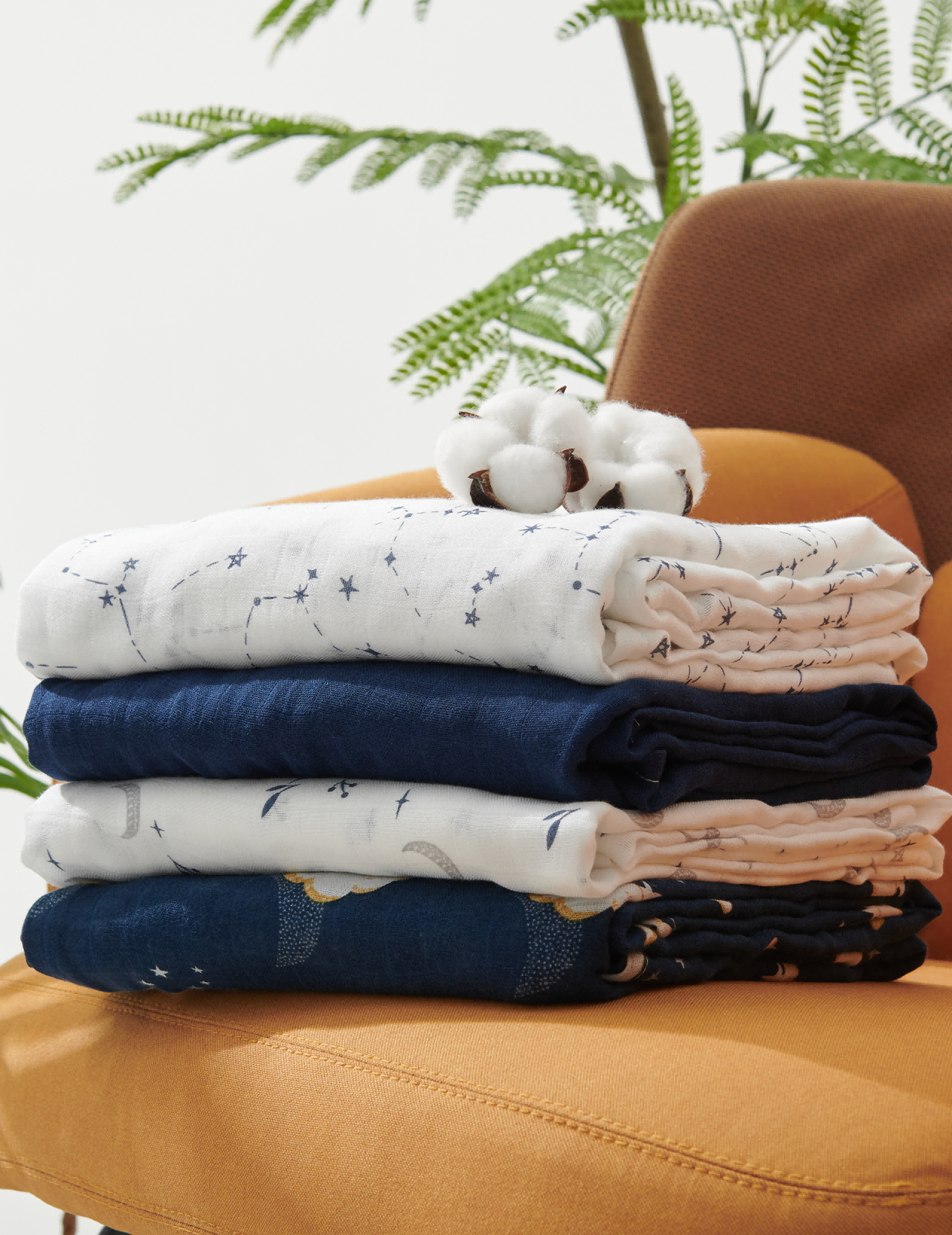 Momcozy Softness Swaddle Blankets - Midnight Star Clouds (4 Pack)