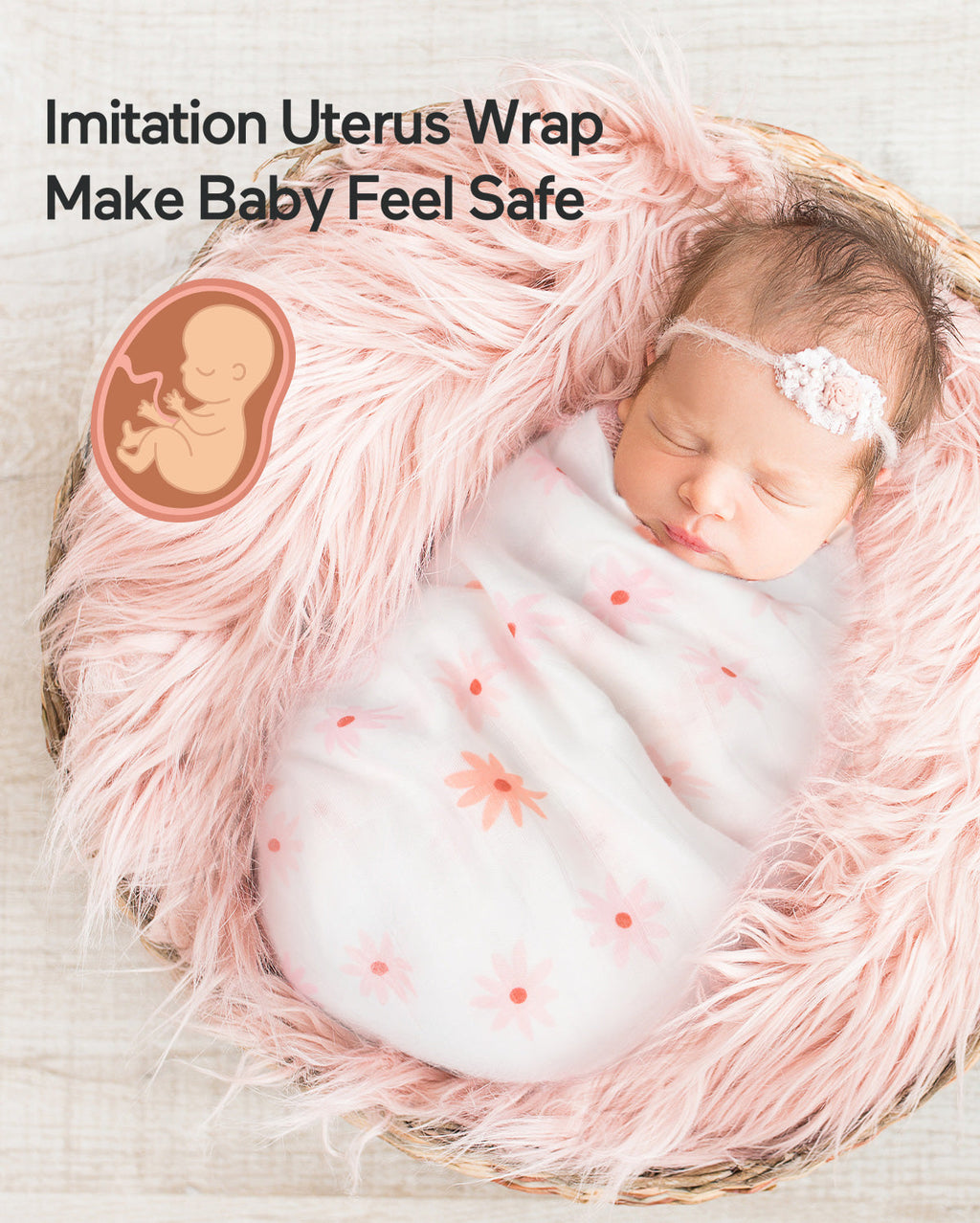Momcozy Softness Swaddle Blankets - Heart Flower (4 Pack)