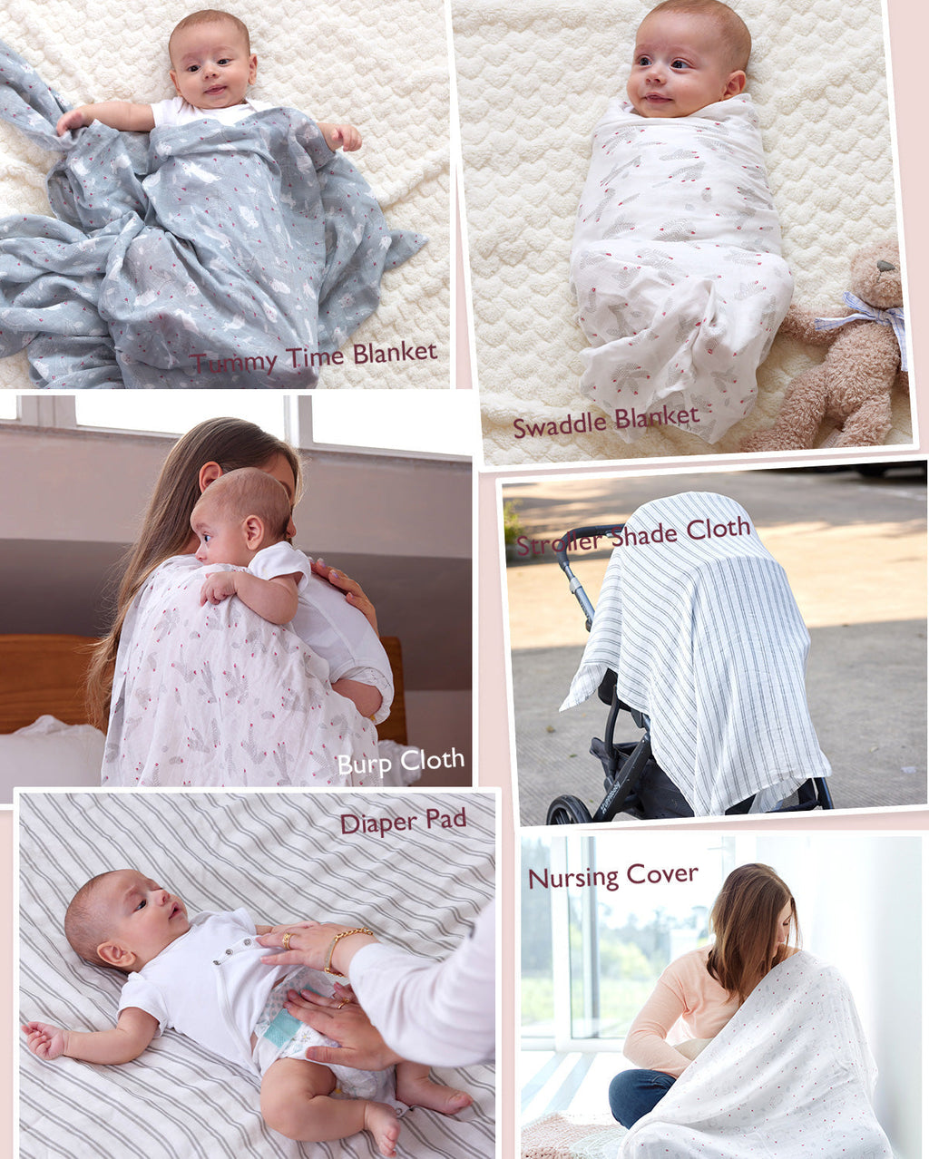 Momcozy Softness Swaddle Blankets - Lovely Rabbit (4 Pack)
