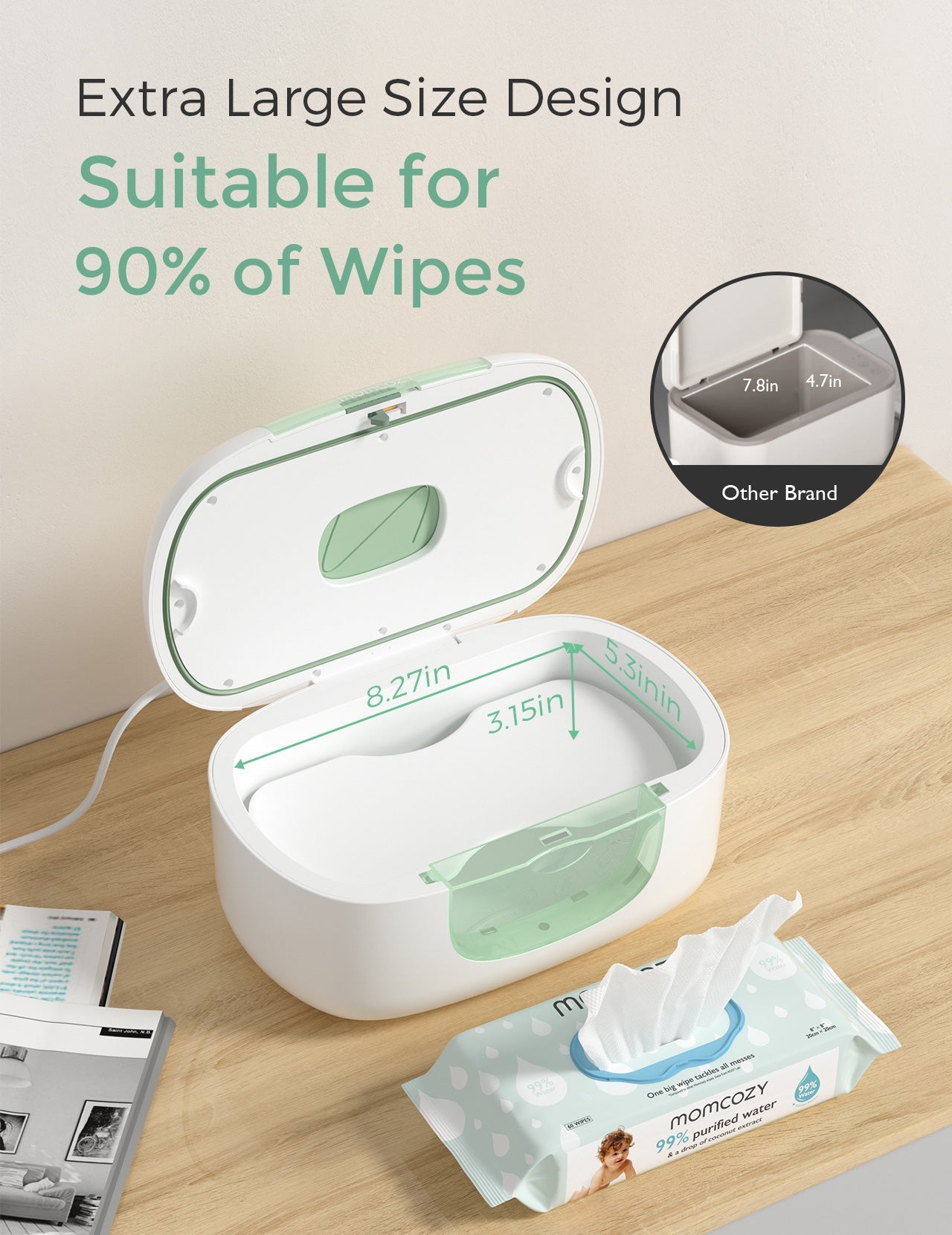 New Large Capacity Baby Wipe Warmer Compatible with 60-80pcs