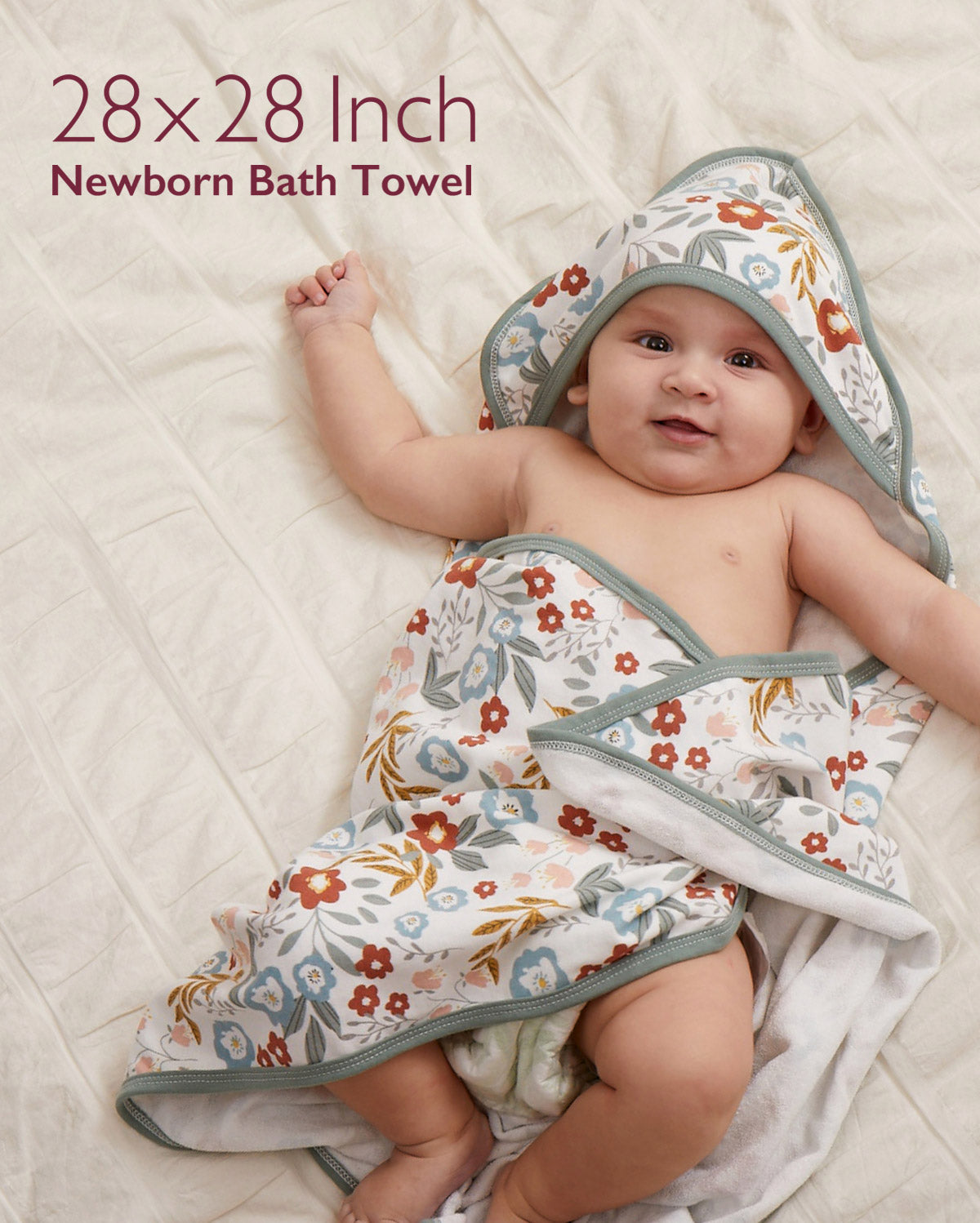 Momcozy Baby Hooded Towel - Petite Blossom, 2-Pack