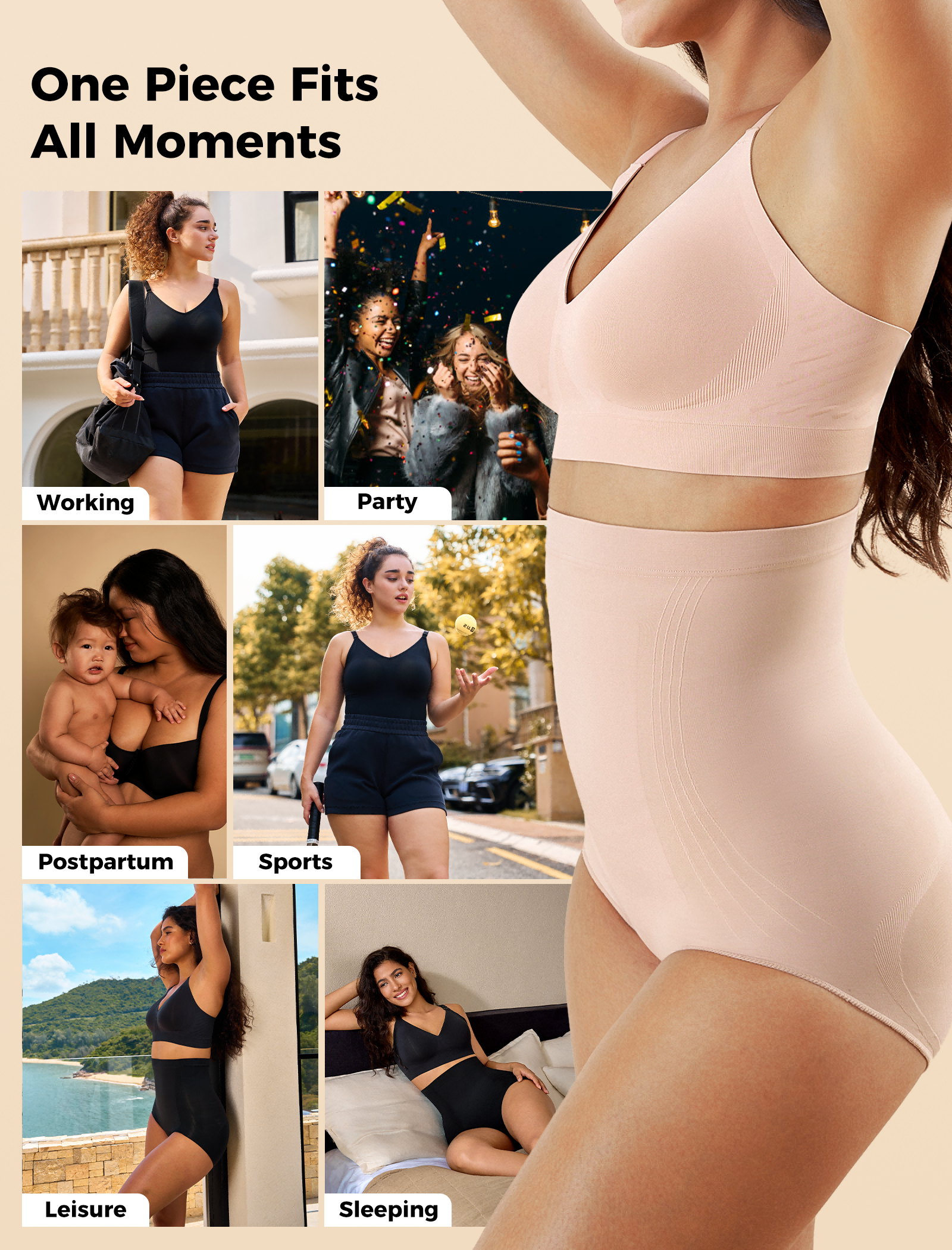 Momcozy Seamless Tummy Shapewear Panties - Postpartum & Daily Dress