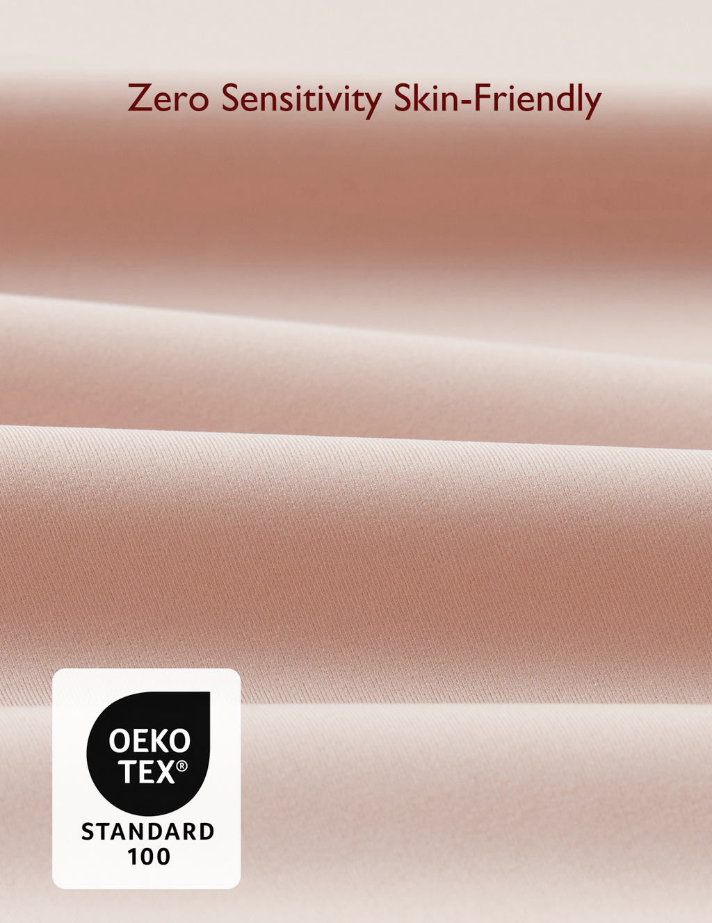 Liquid spandex fabric for U Liquid Spandex Printed Nursing Bra, emphasizing zero sensitivity and Oeko-Tex certified softness.
