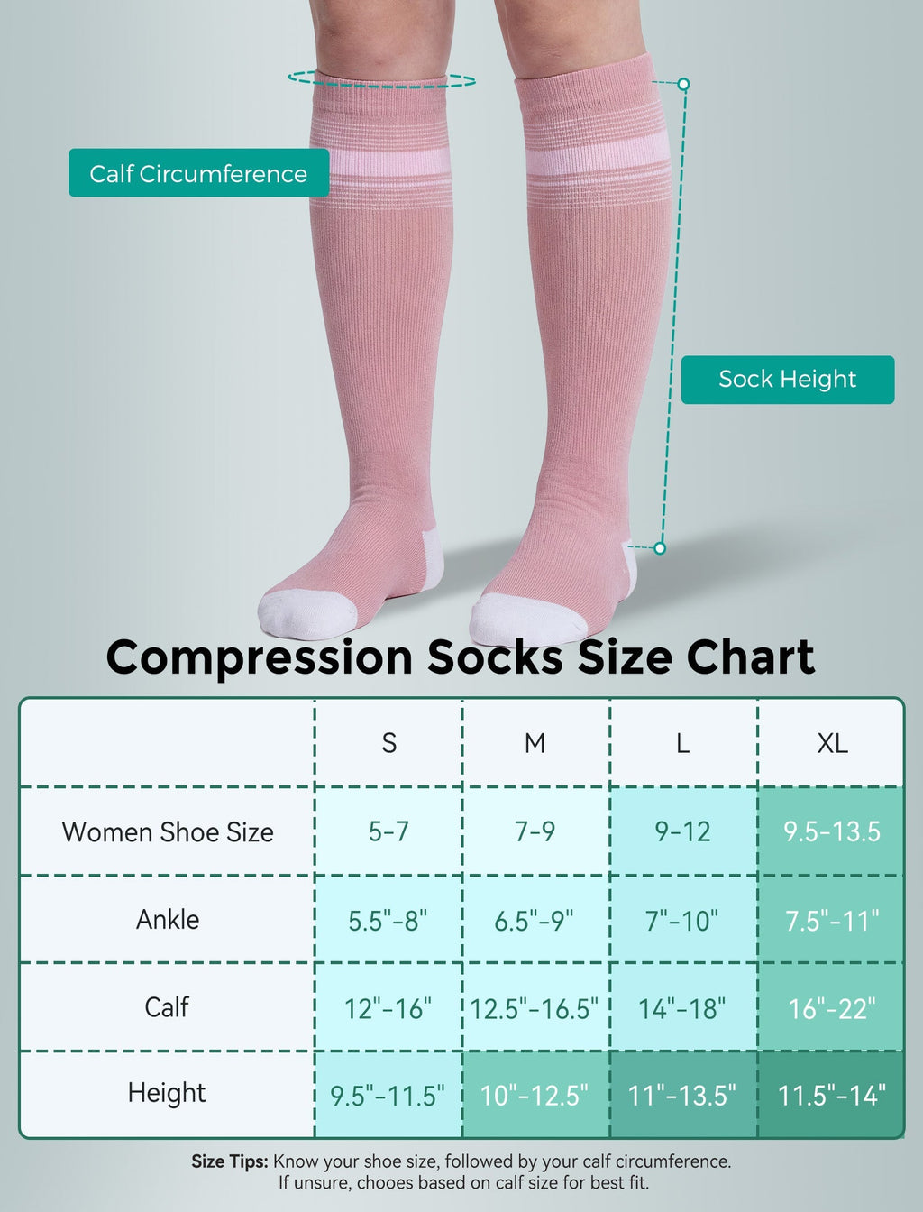 Momcozy Medical Socks 20-30mmHg 2 Pairs