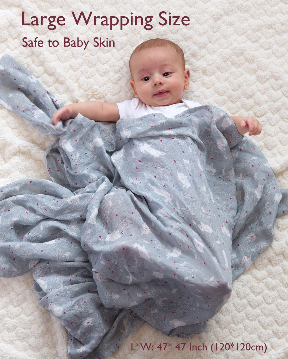 Momcozy Softness Swaddle Blankets - Lovely Rabbit (4 Pack)