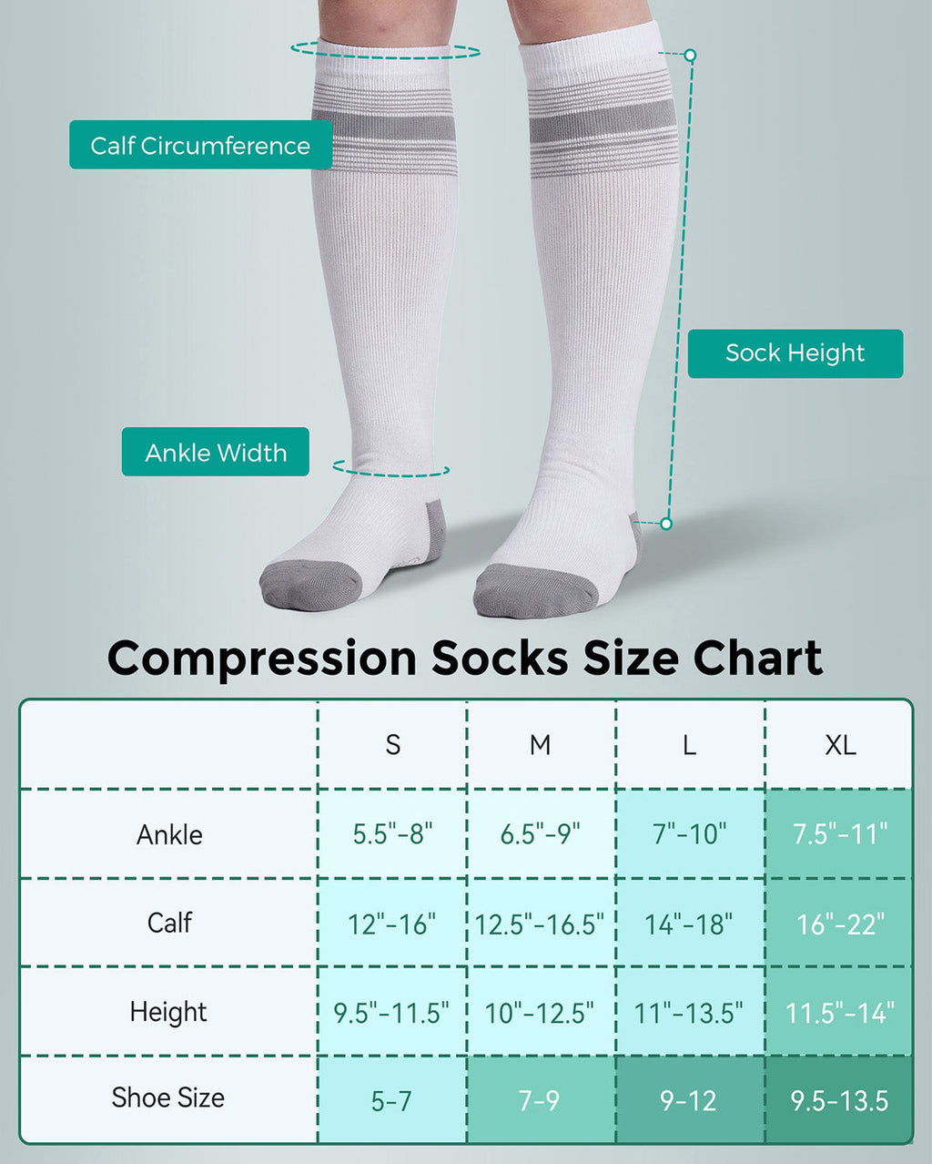 Momcozy Medical Socks 20-30mmHg 2 Pairs