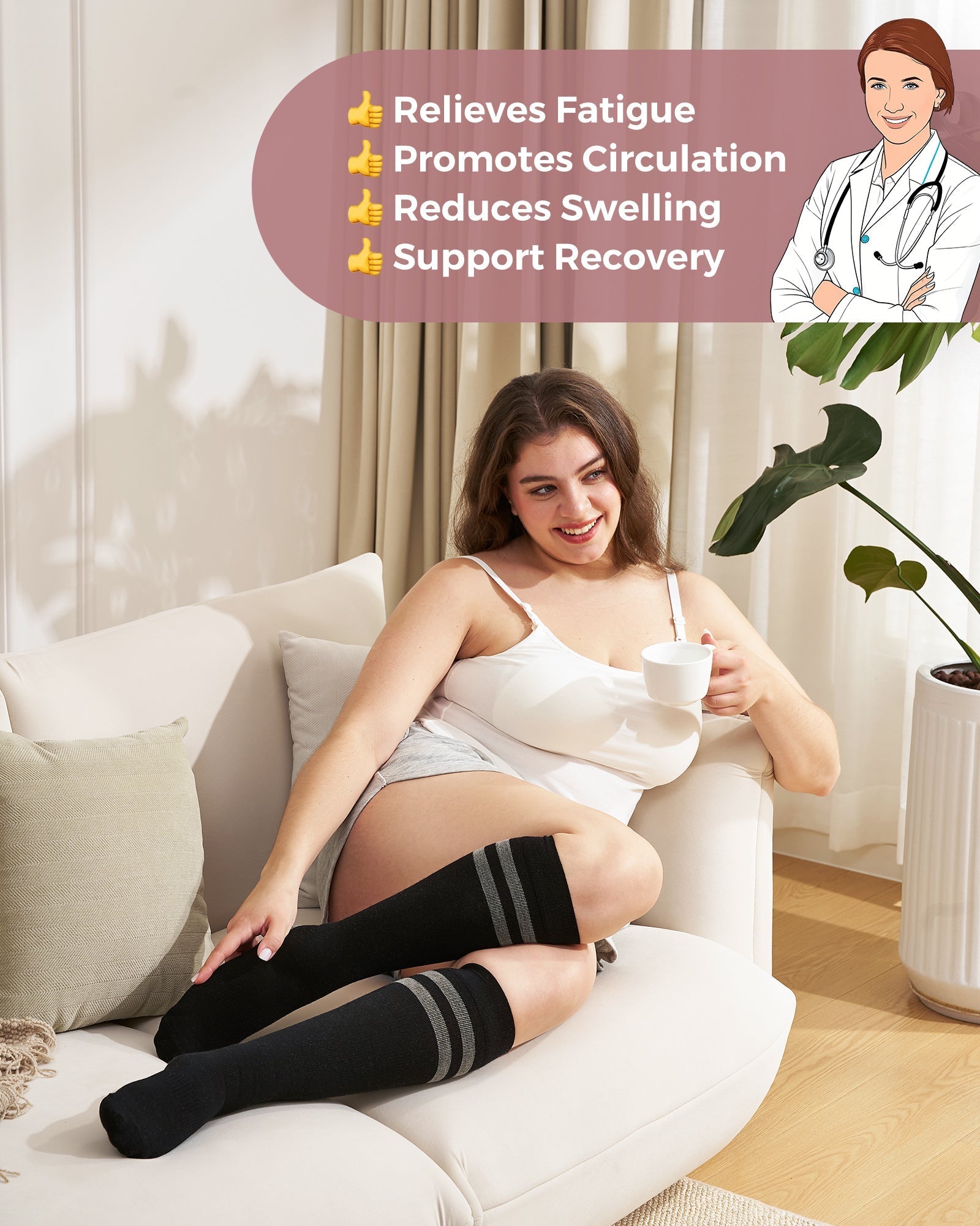 Momcozy Compression Socks for Women Wide Calf