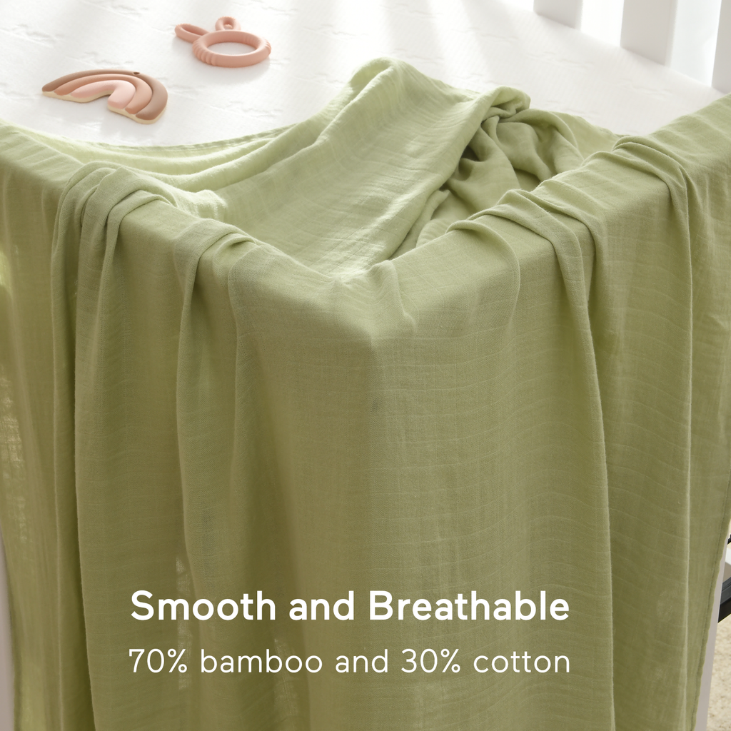 Momcozy Softness Swaddle Blankets - Light Green (4 Pack)