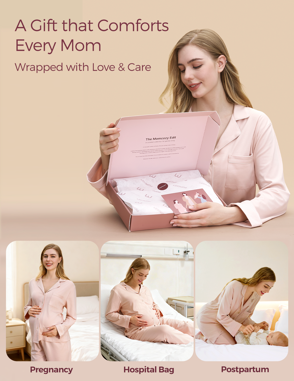 Postpartum Soft Cotton Nursing Pajama Set