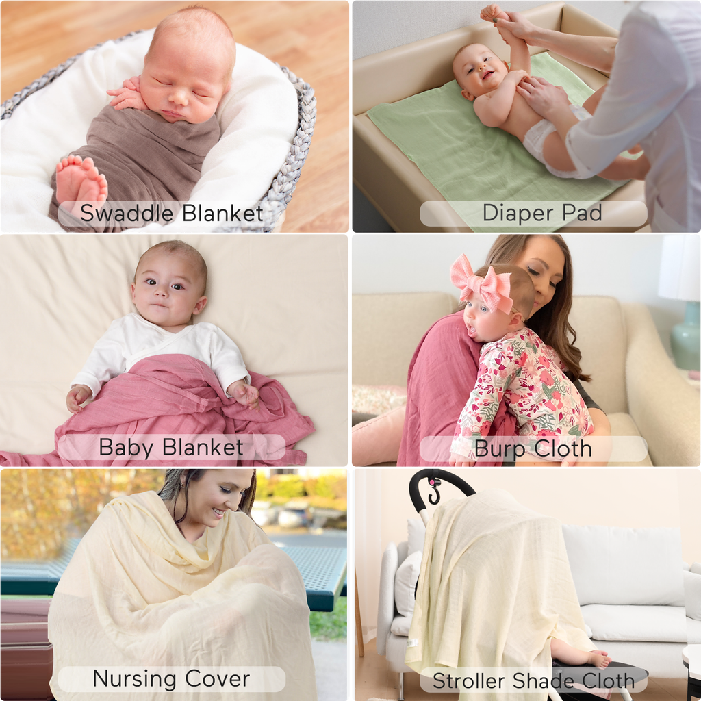 Momcozy Softness Swaddle Blankets - Light Green (4 Pack)