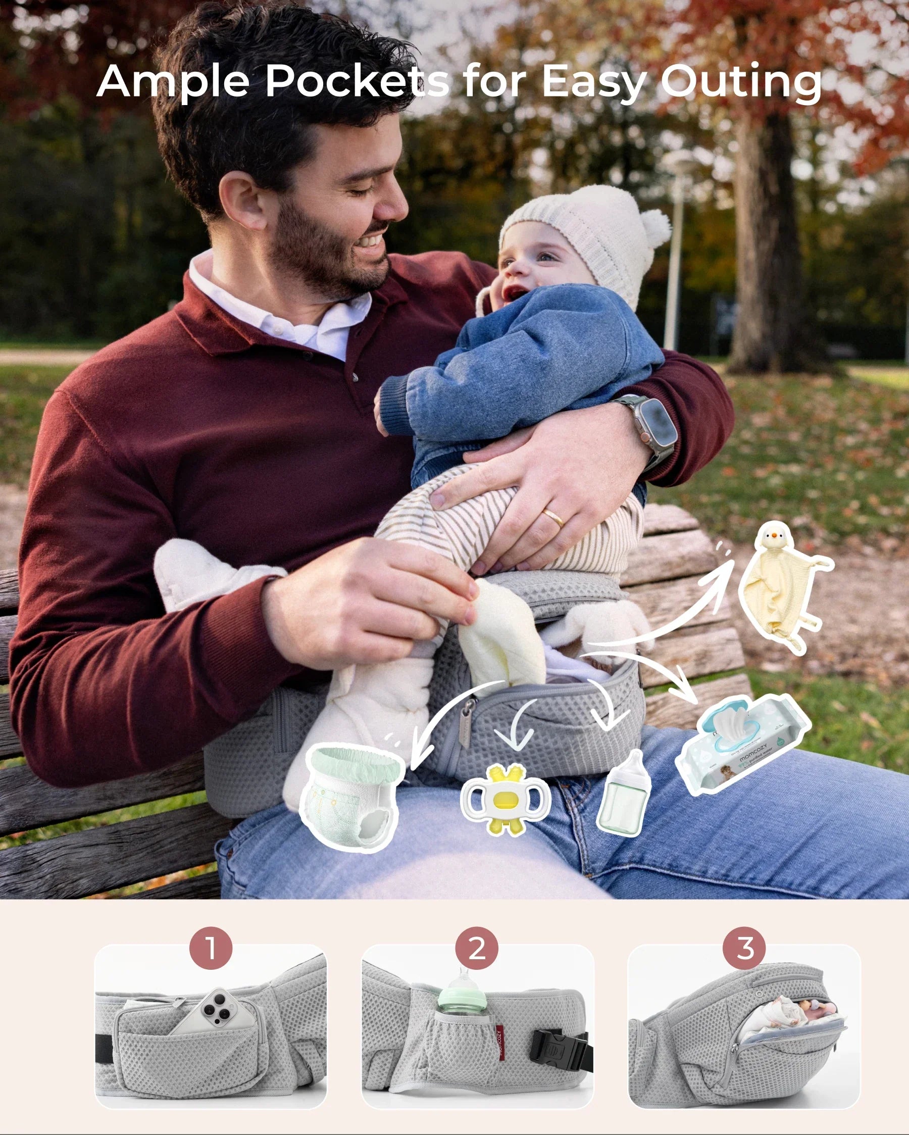 2-In-1 Hip Seat Baby Carrier
