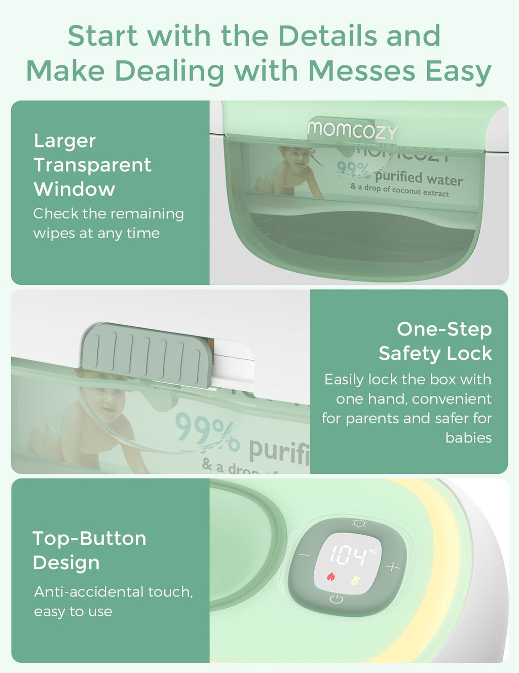 New Large Capacity Baby Wipe Warmer Compatible with 60-80pcs