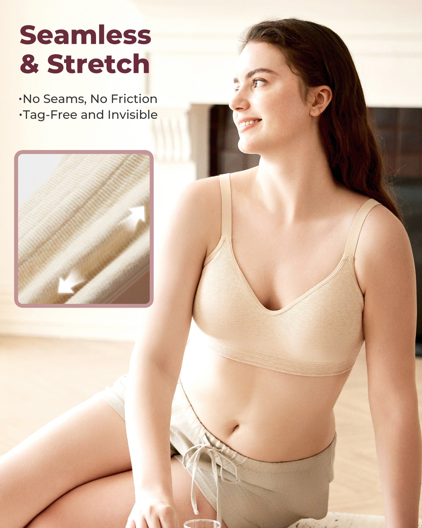 Momcozy U.S. Cotton Seamless Wireless Everyday Bras