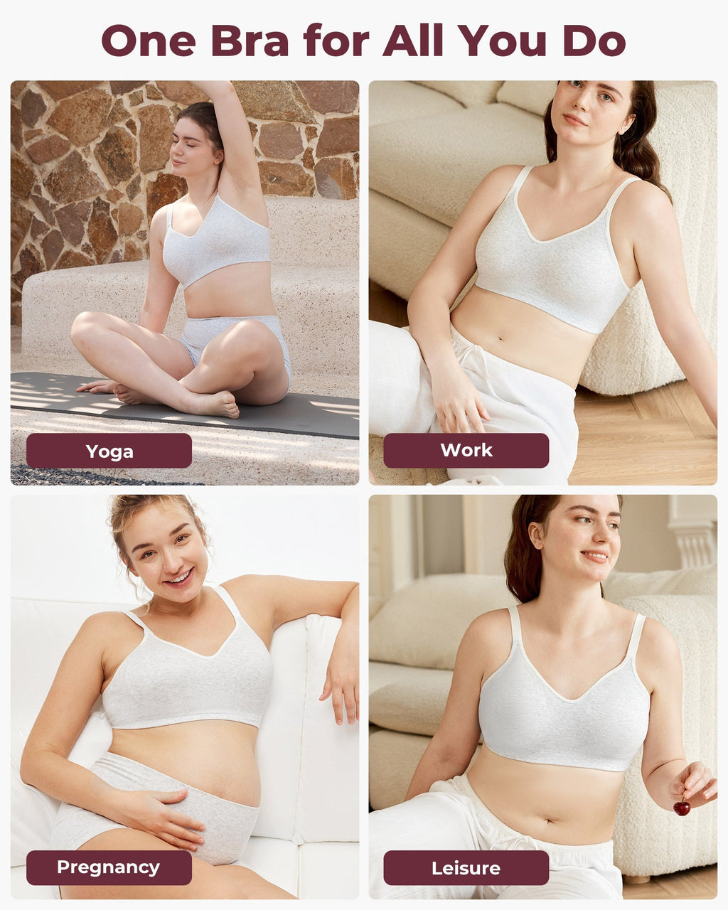 Momcozy U.S. Cotton Seamless Wireless Everyday Bras