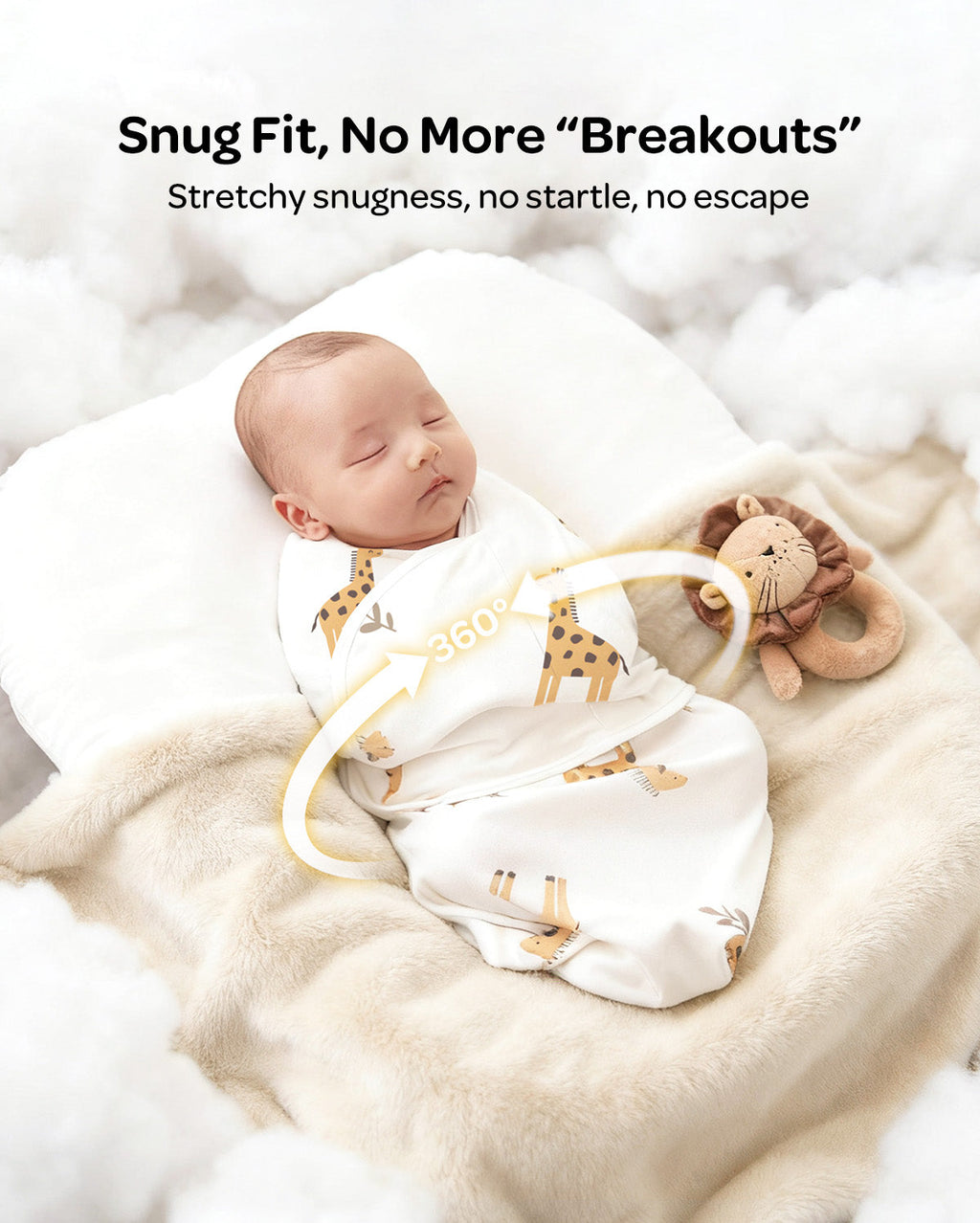 Momcozy Easy Swaddle Wrap For 0-3M