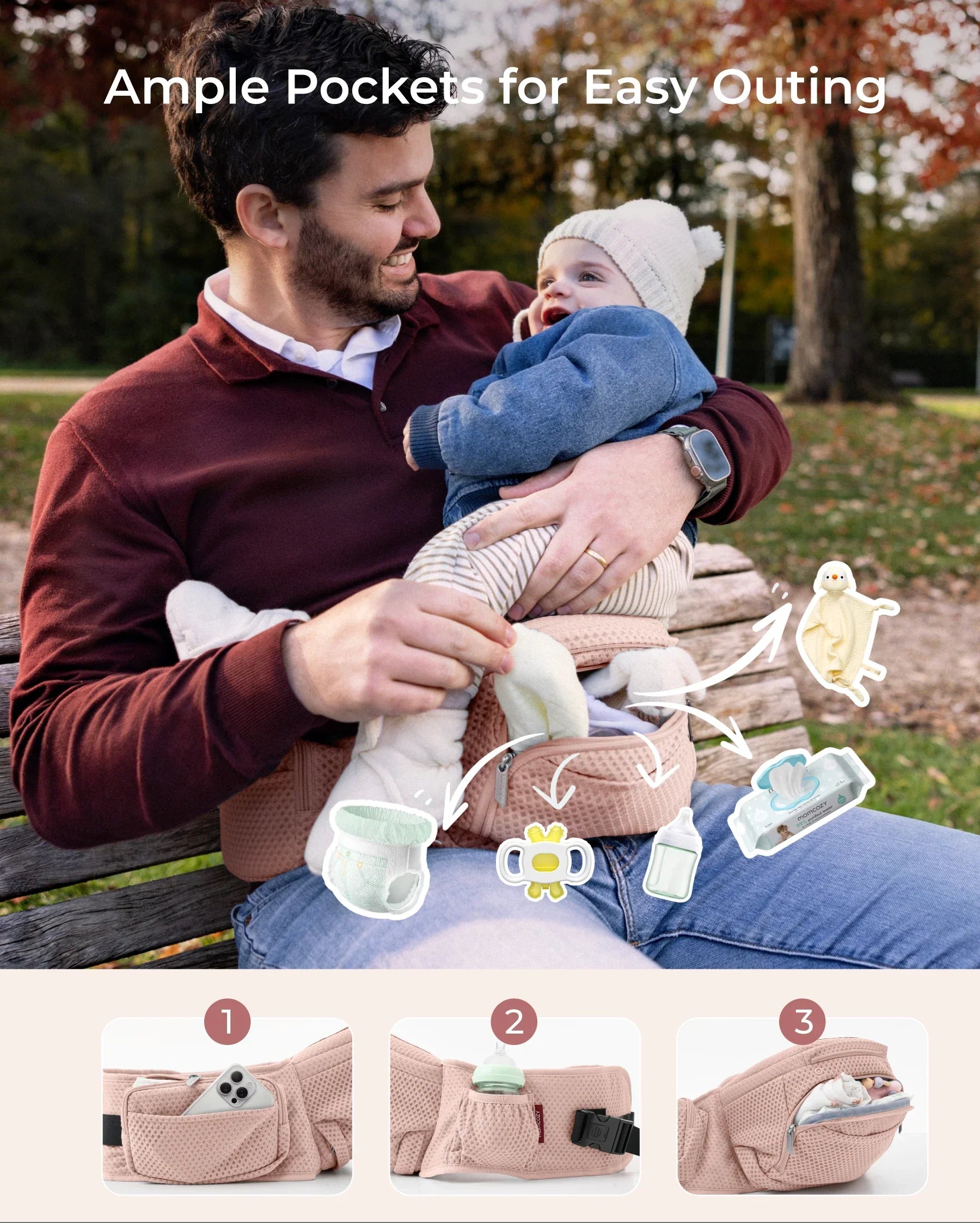 2-In-1 Hip Seat Baby Carrier