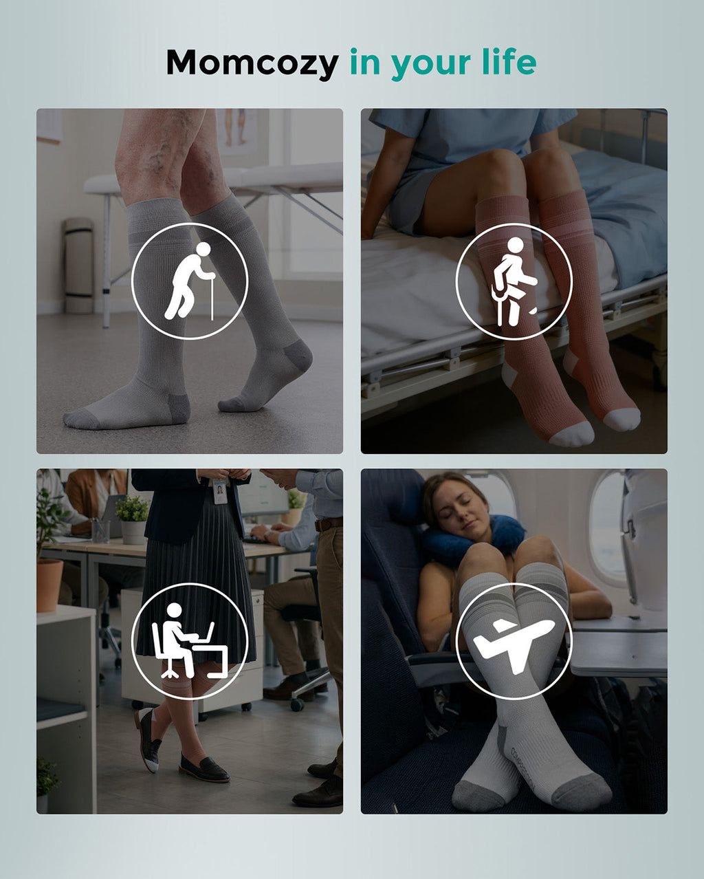 Momcozy Medical Socks 20-30mmHg 2 Pairs