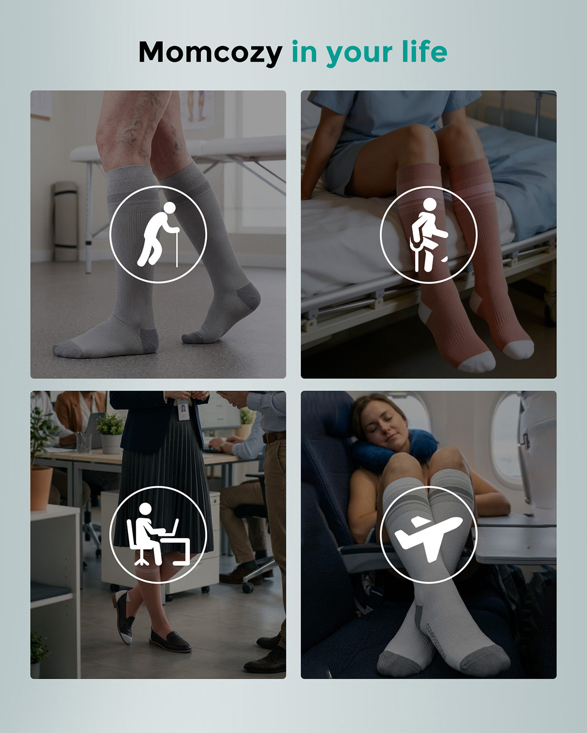 Momcozy Medical Socks 20-30mmHg 2 Pairs