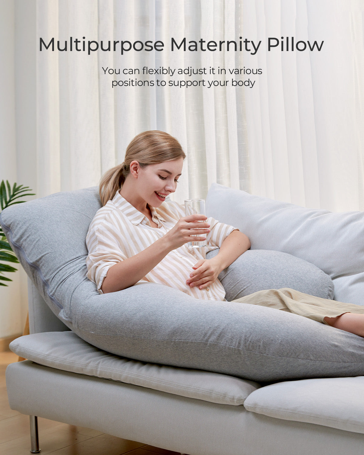 Huggable - 100% Cotton U Shaped Maternity Body Pillow