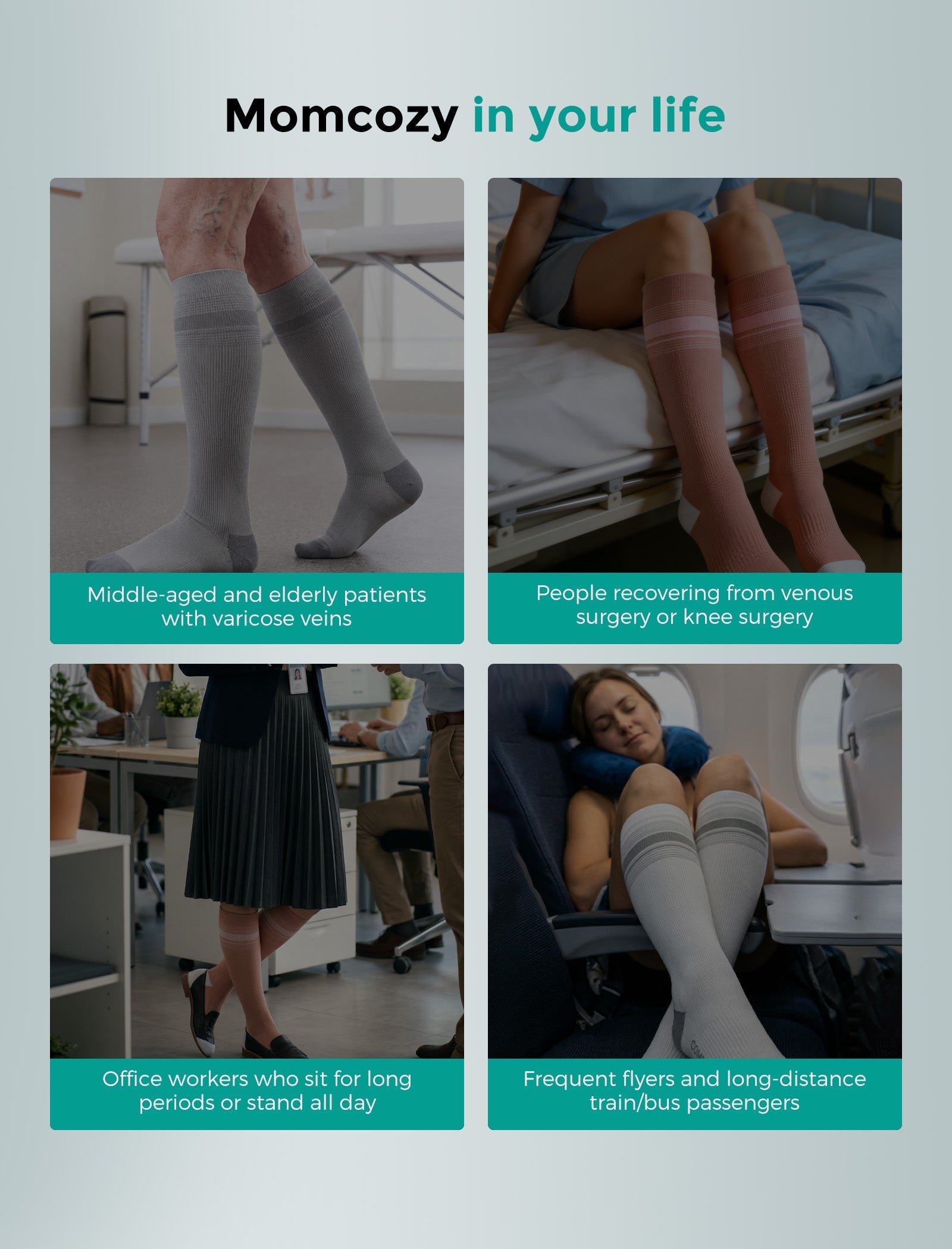 Momcozy Medical Socks 20-30mmHg 2 Pairs