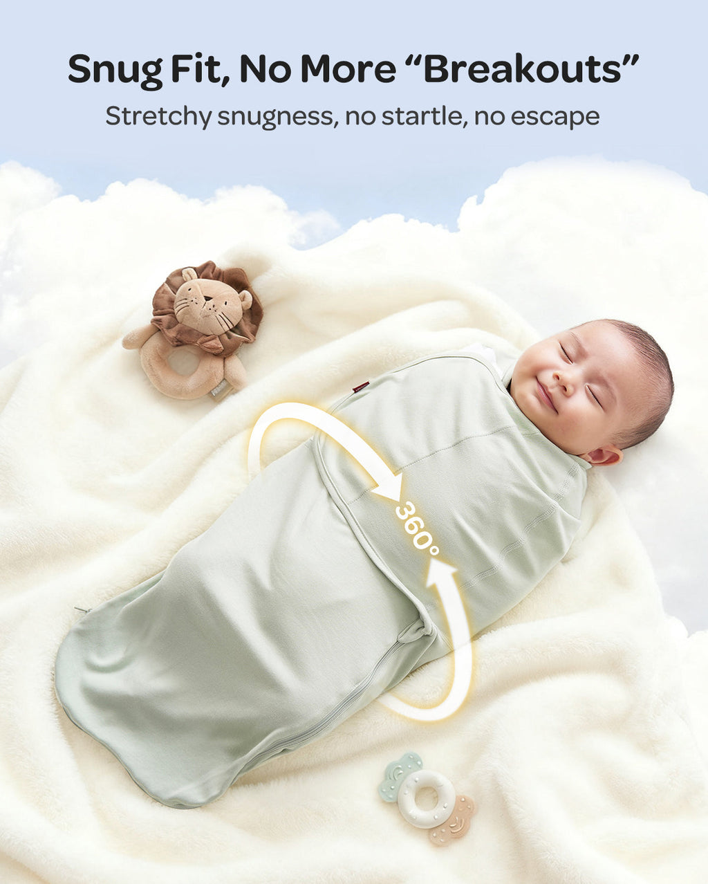 Momcozy Easy Swaddle Wrap For 0-3M