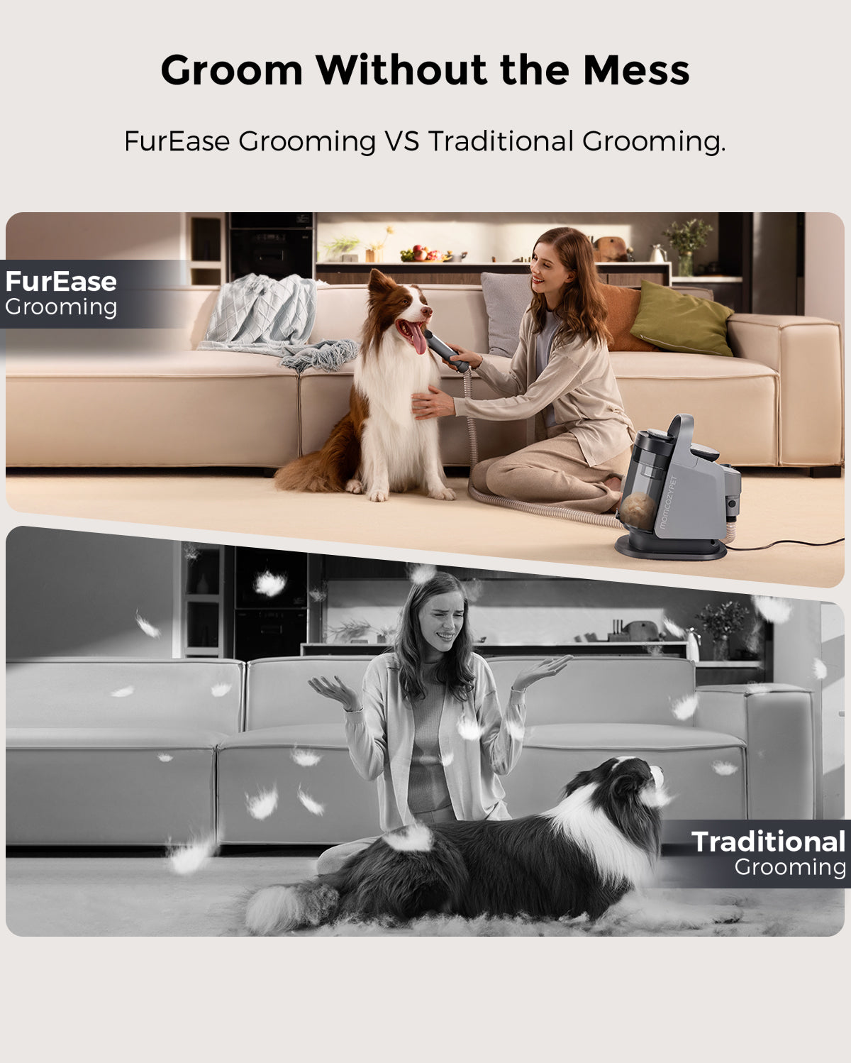MomcozyPet FurEase Dog Grooming Vacuum Kit