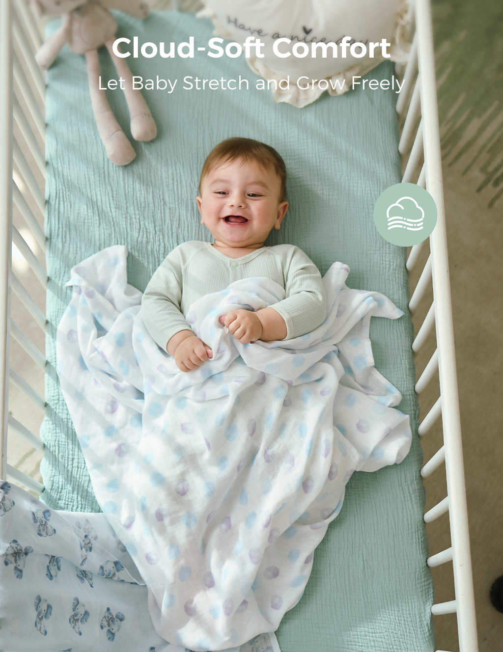 Momcozy Best Wishes Softness Swaddle Blankets - Innocence