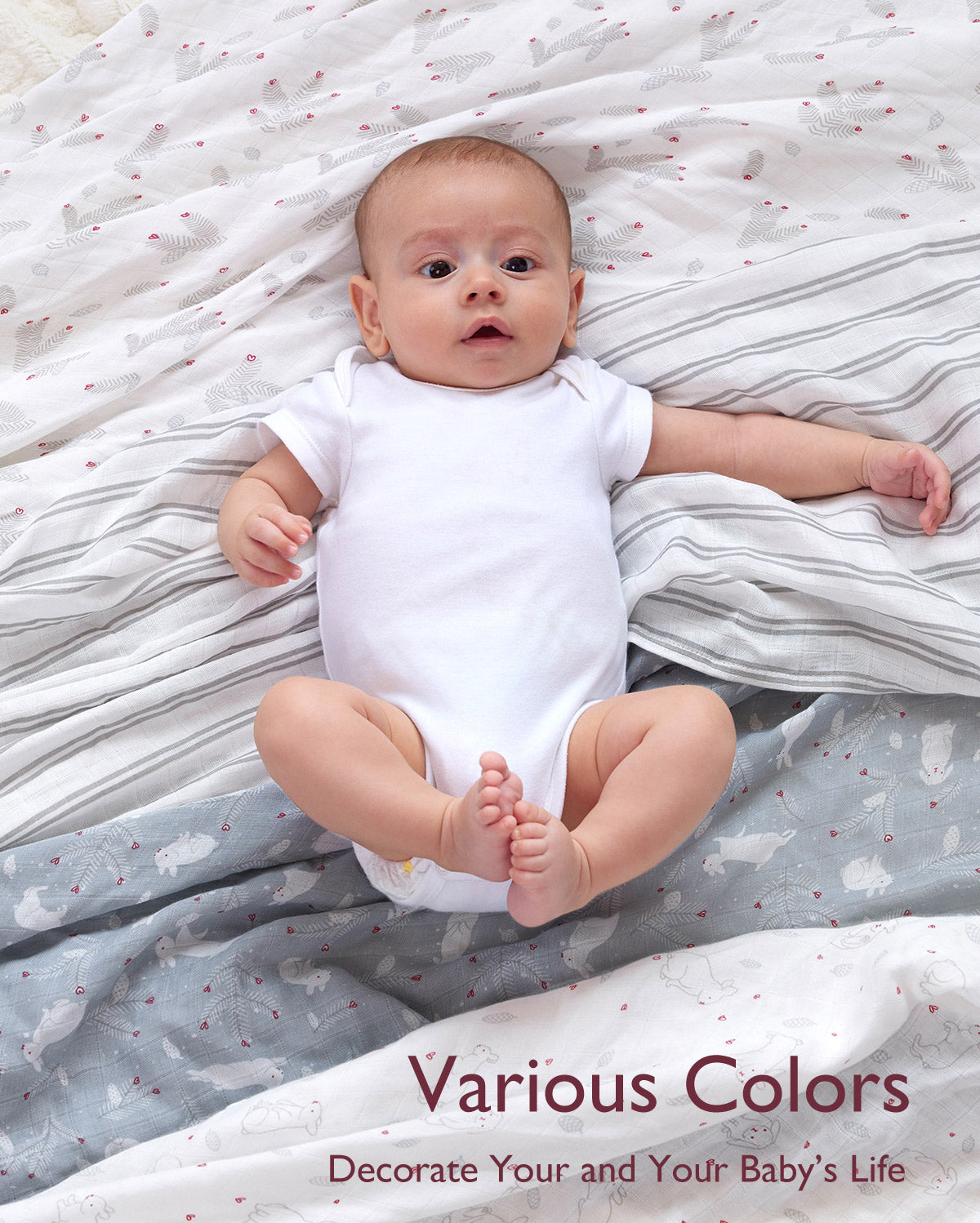 Momcozy Softness Swaddle Blankets - Lovely Rabbit (4 Pack)