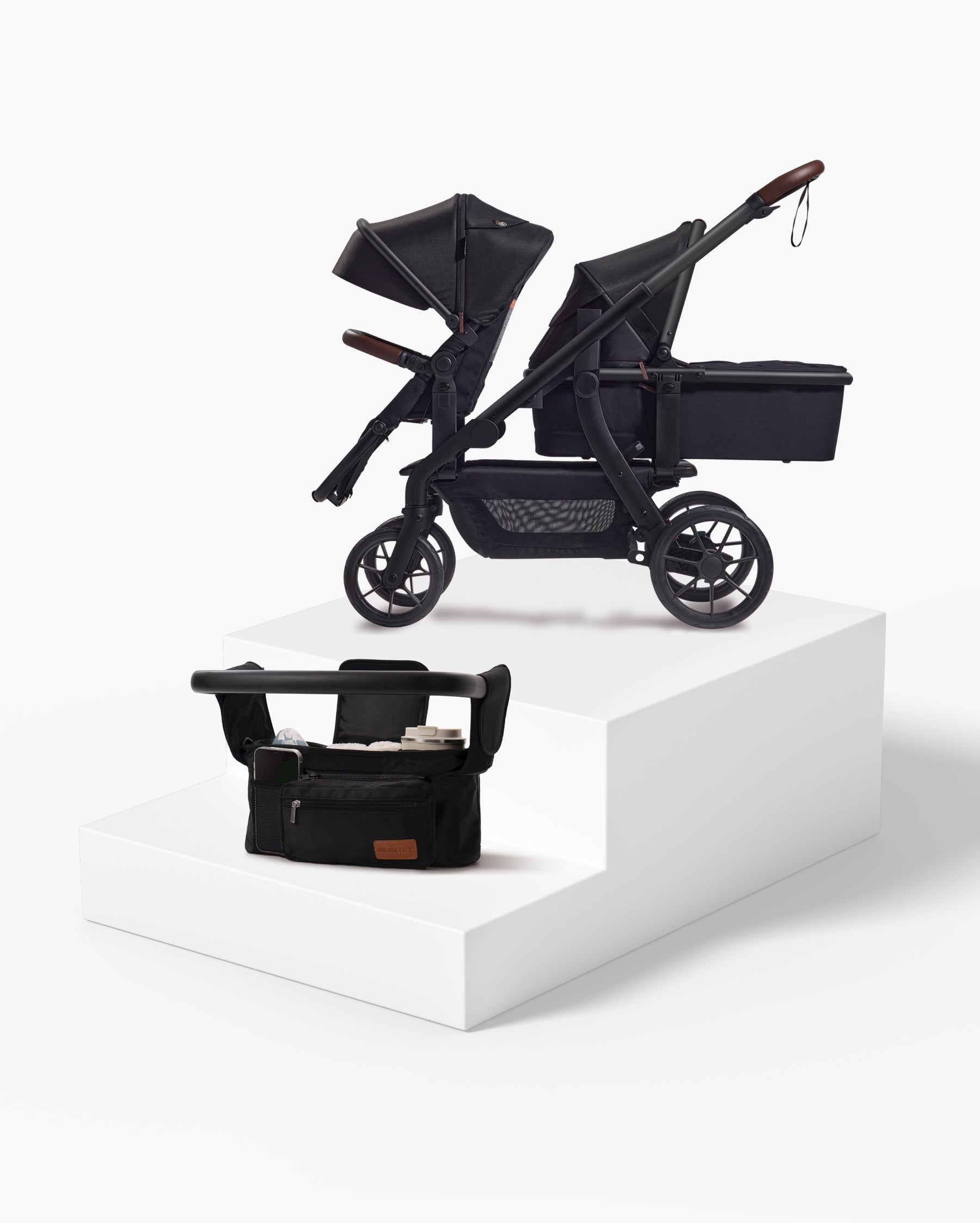 Outing Bundle: Momcozy ChangeGo Baby Stroller & Stroller Organizer with Cup Holders