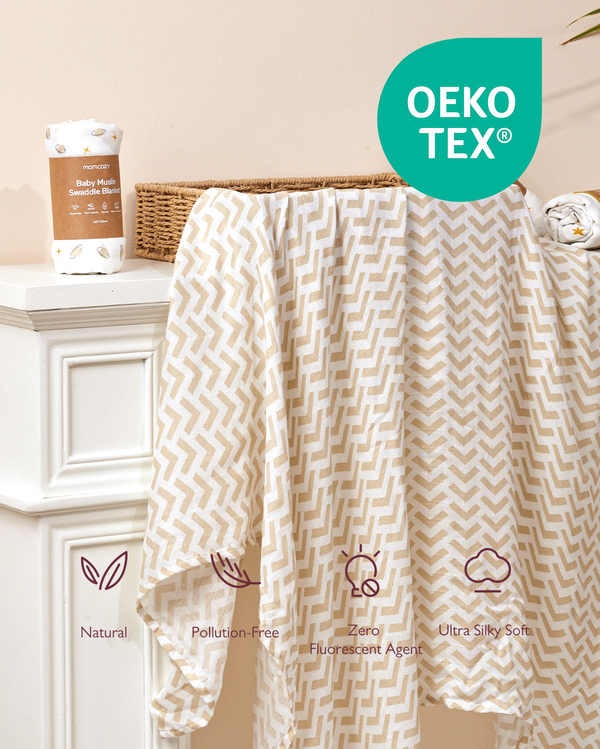 Momcozy Softness Swaddle Blankets - Bling Star (4 Pack)