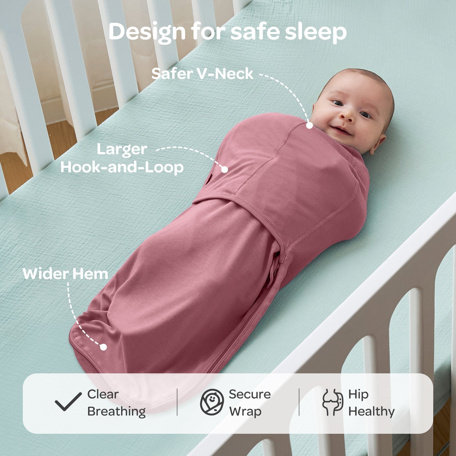 Baby Sleep Sack 1.5 TOG & Easy Swaddle Wrap For 0-3M Bundle