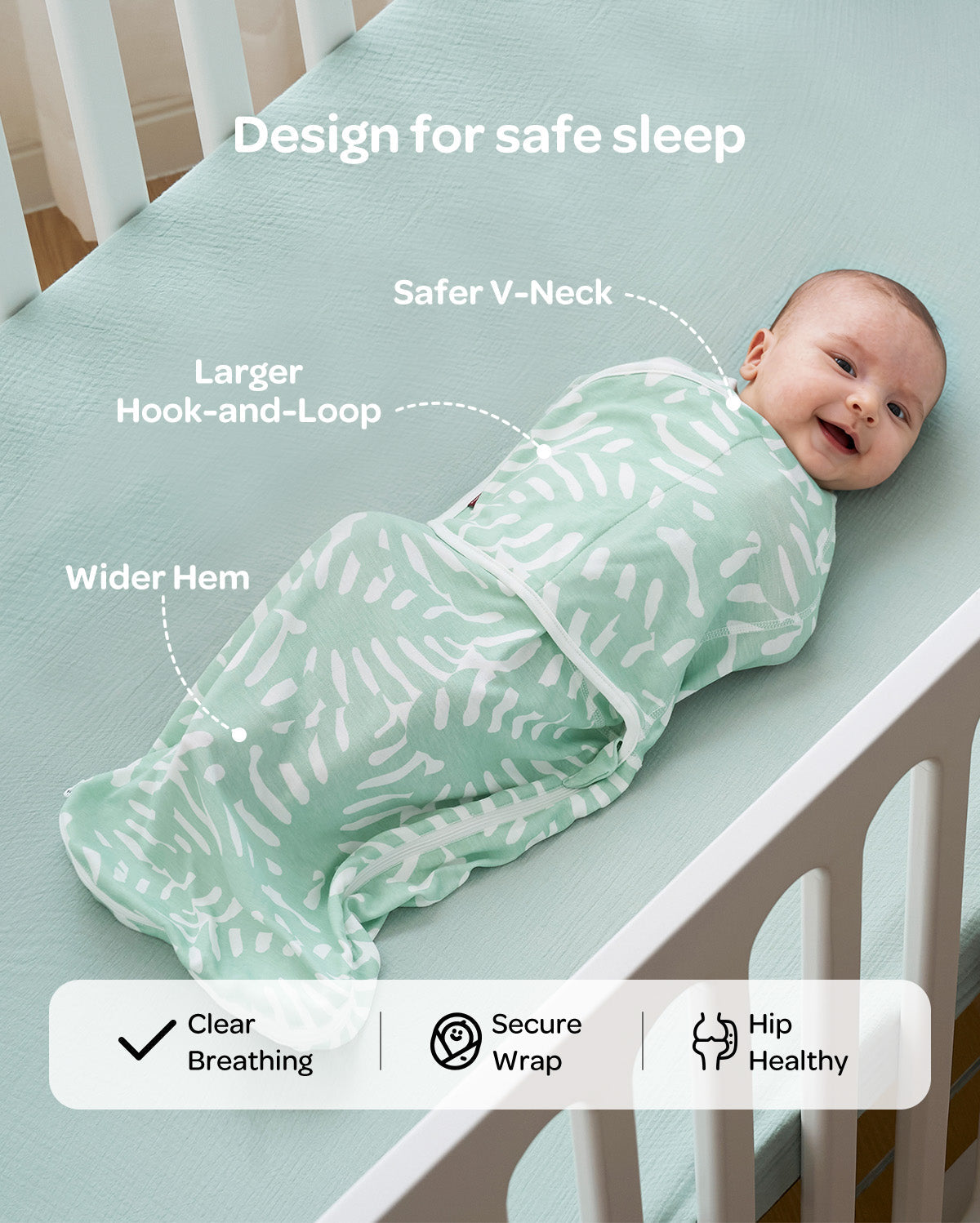 Momcozy Easy Swaddle Wrap For 0-3M
