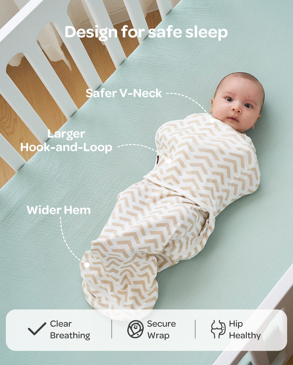 Momcozy Easy Swaddle Wrap For 0-3M