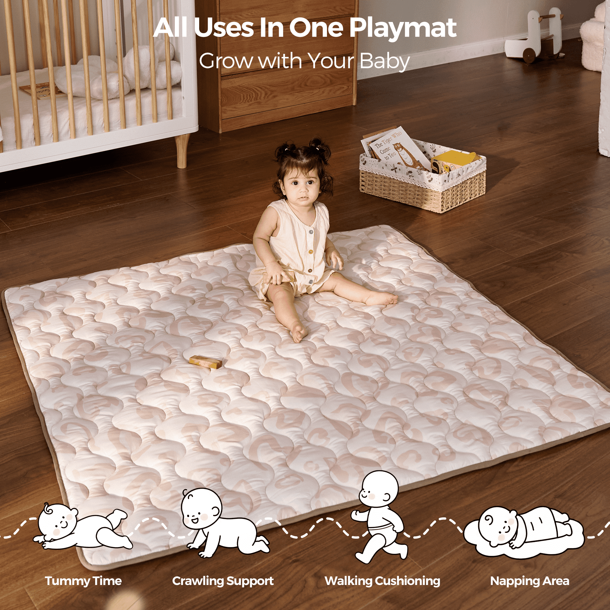 Baby Portable Playmat - Leopard Brown