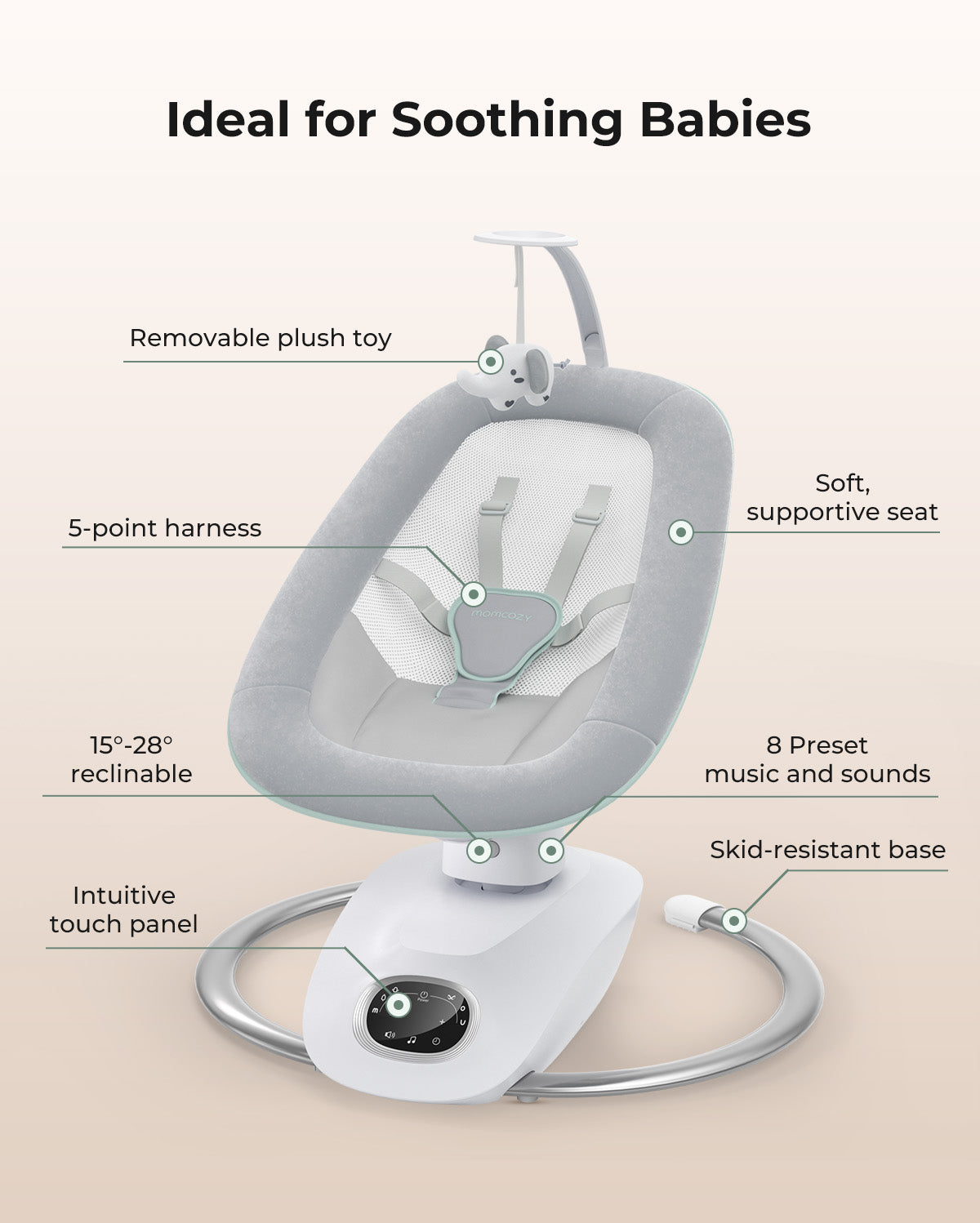 Momcozy CocoSway 3D-Motion Electric Baby Swing
