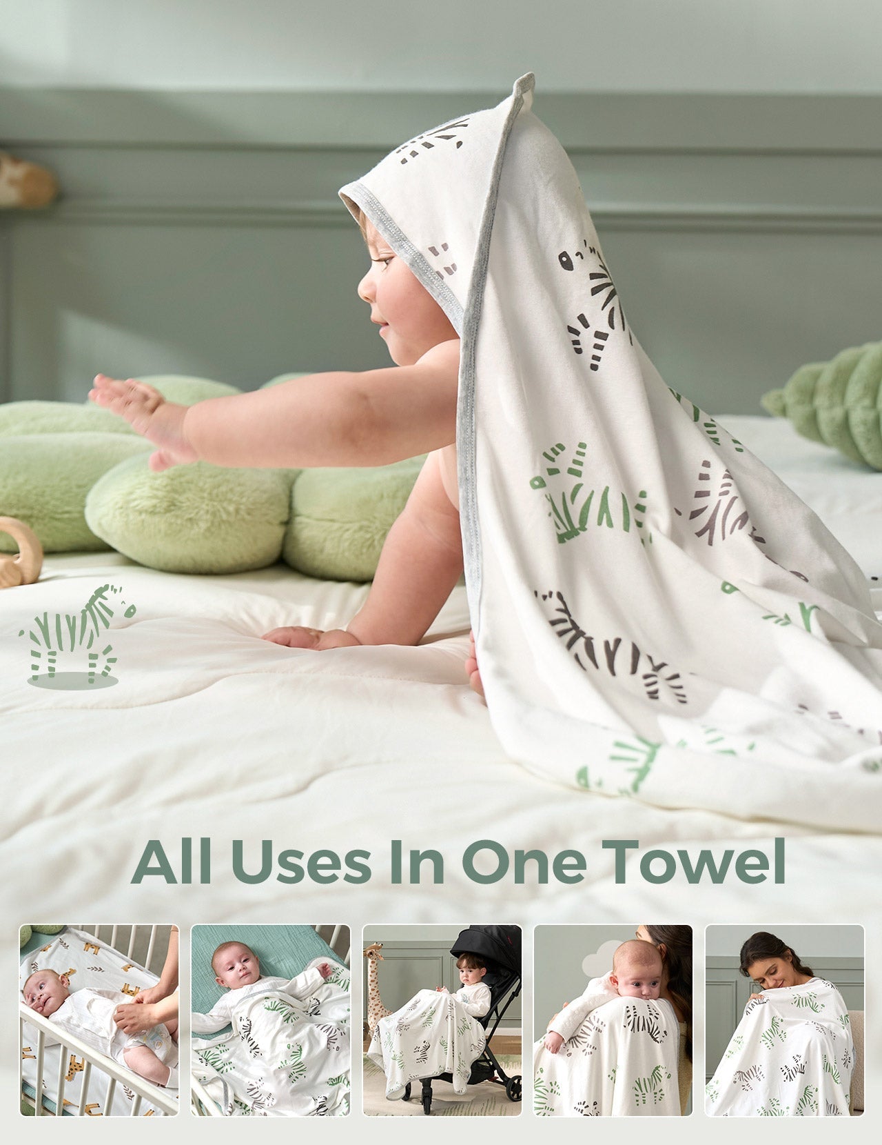 Momcozy Best Wishes Baby Hooded Towel - Bravery