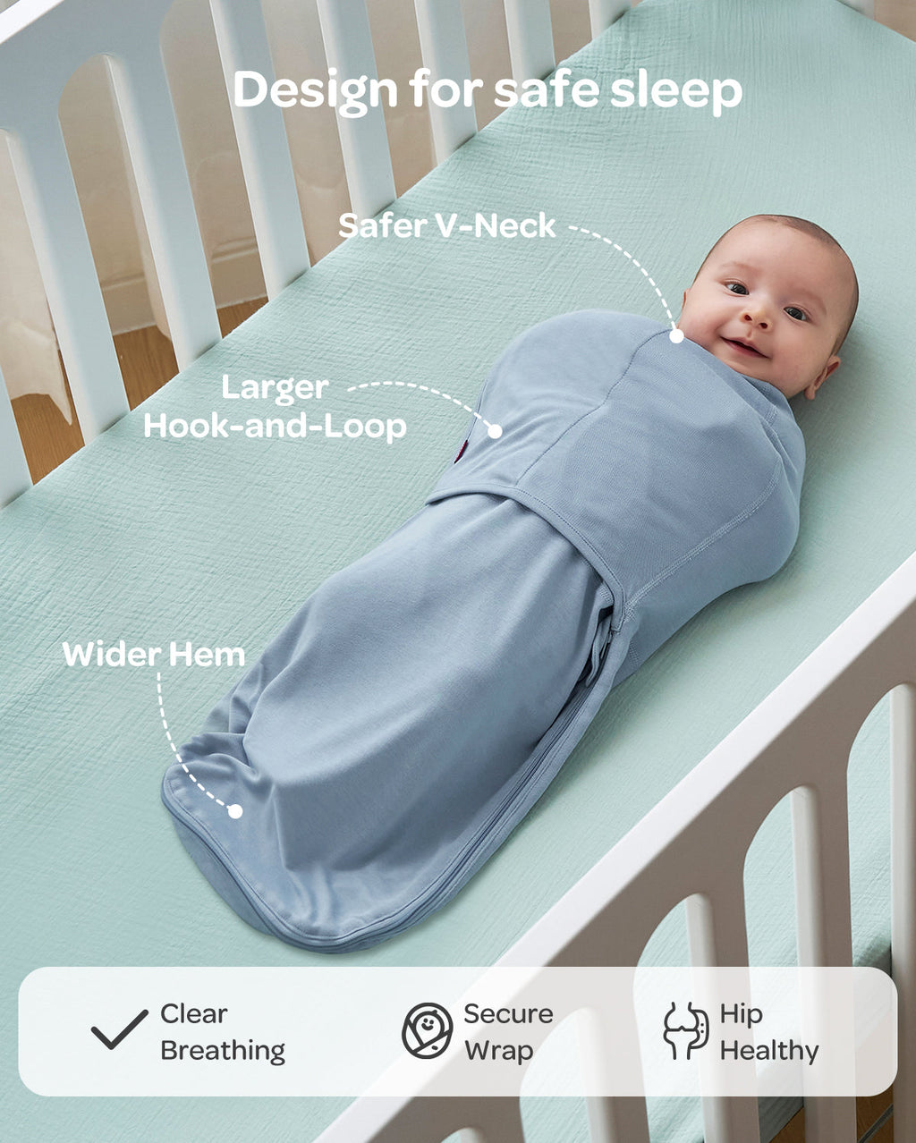 Momcozy Easy Swaddle Wrap For 0-3M