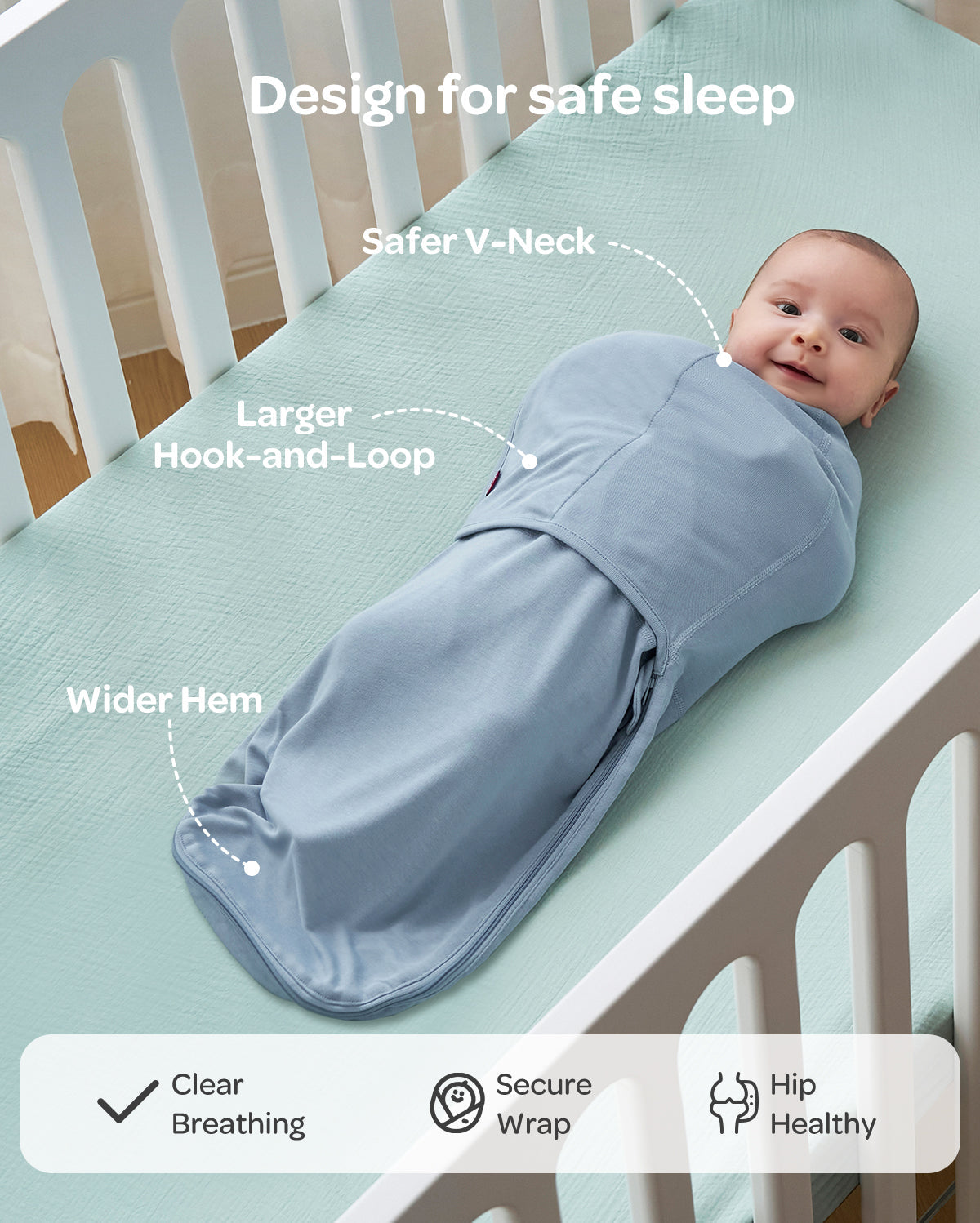 Momcozy Easy Swaddle Wrap For 0-3M