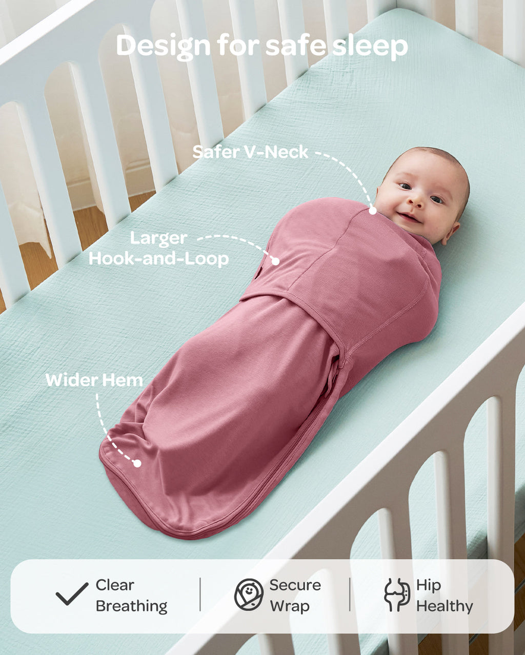 Momcozy Easy Swaddle Wrap For 0-3M