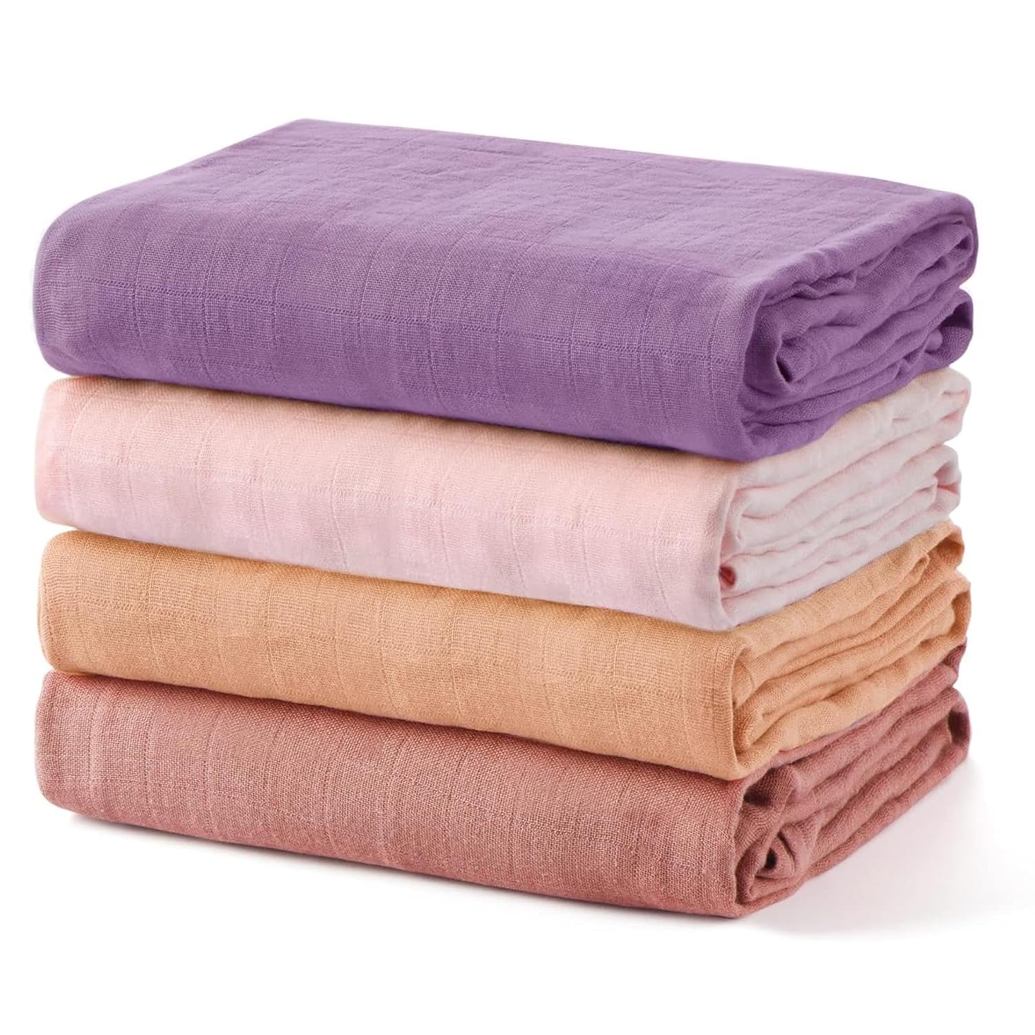Momcozy Softness Swaddle Blankets - Pink Purple (4 Pack)