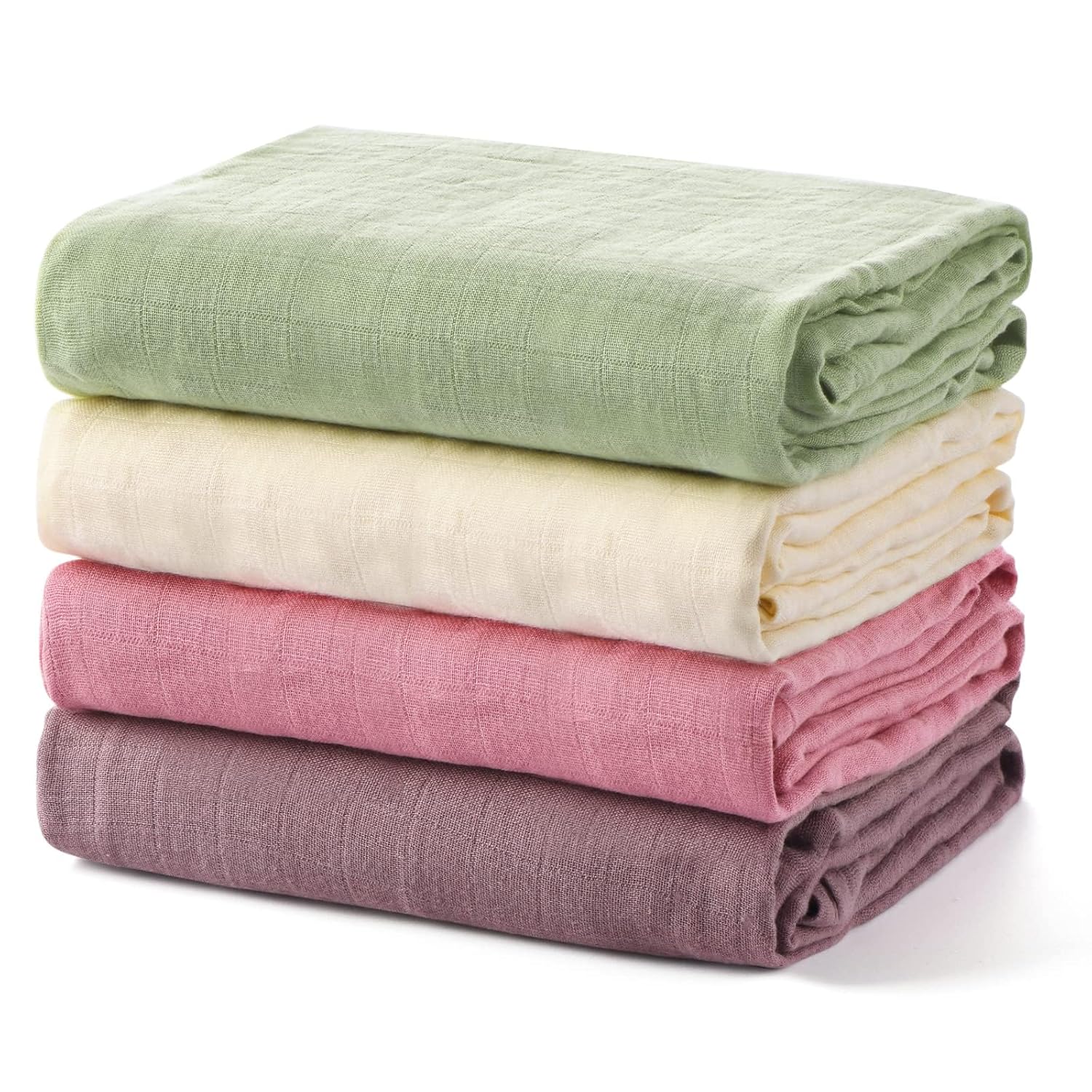 Momcozy Softness Swaddle Blankets - Light Green (4 Pack)