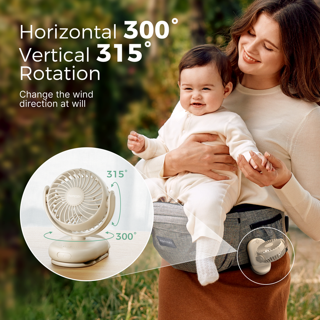 Momcozy Clip-On 4-Speed Stroller Fan
