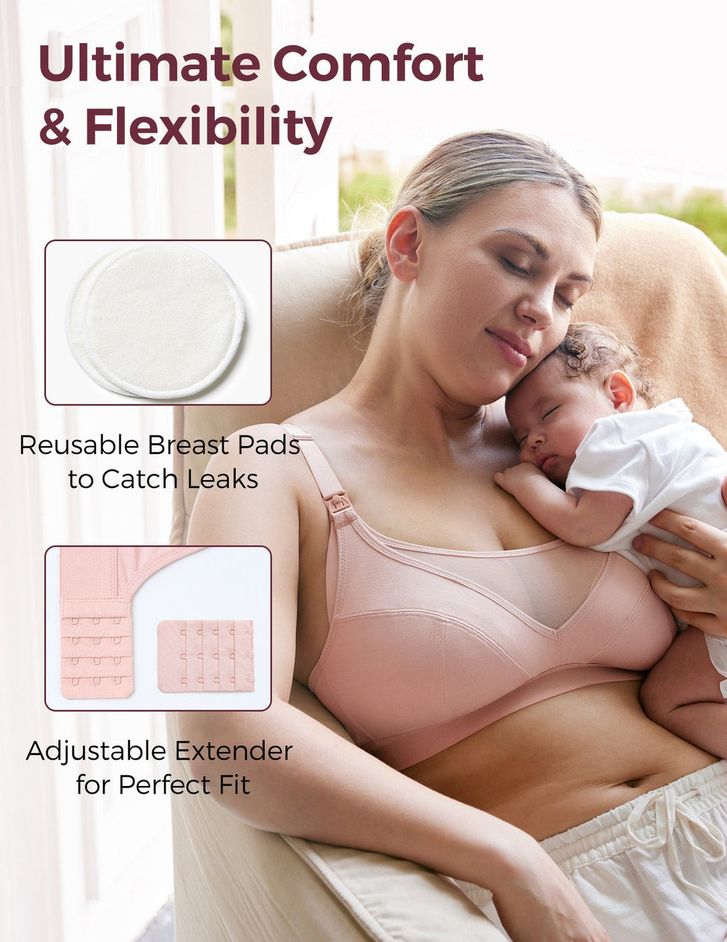 Bamboo - Ultra-Soft & Cool Breeze Pumping & Nursing Bra - HF018