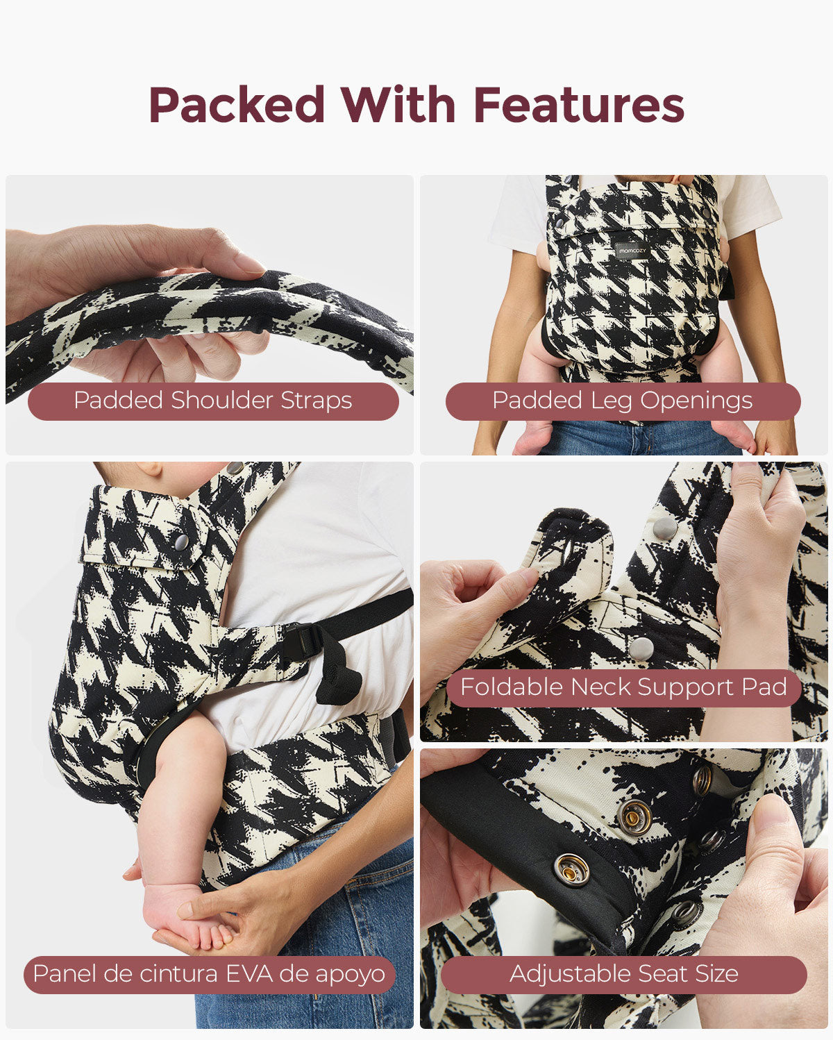 PureHug Baby Carrier - Cotton-Houndstooth