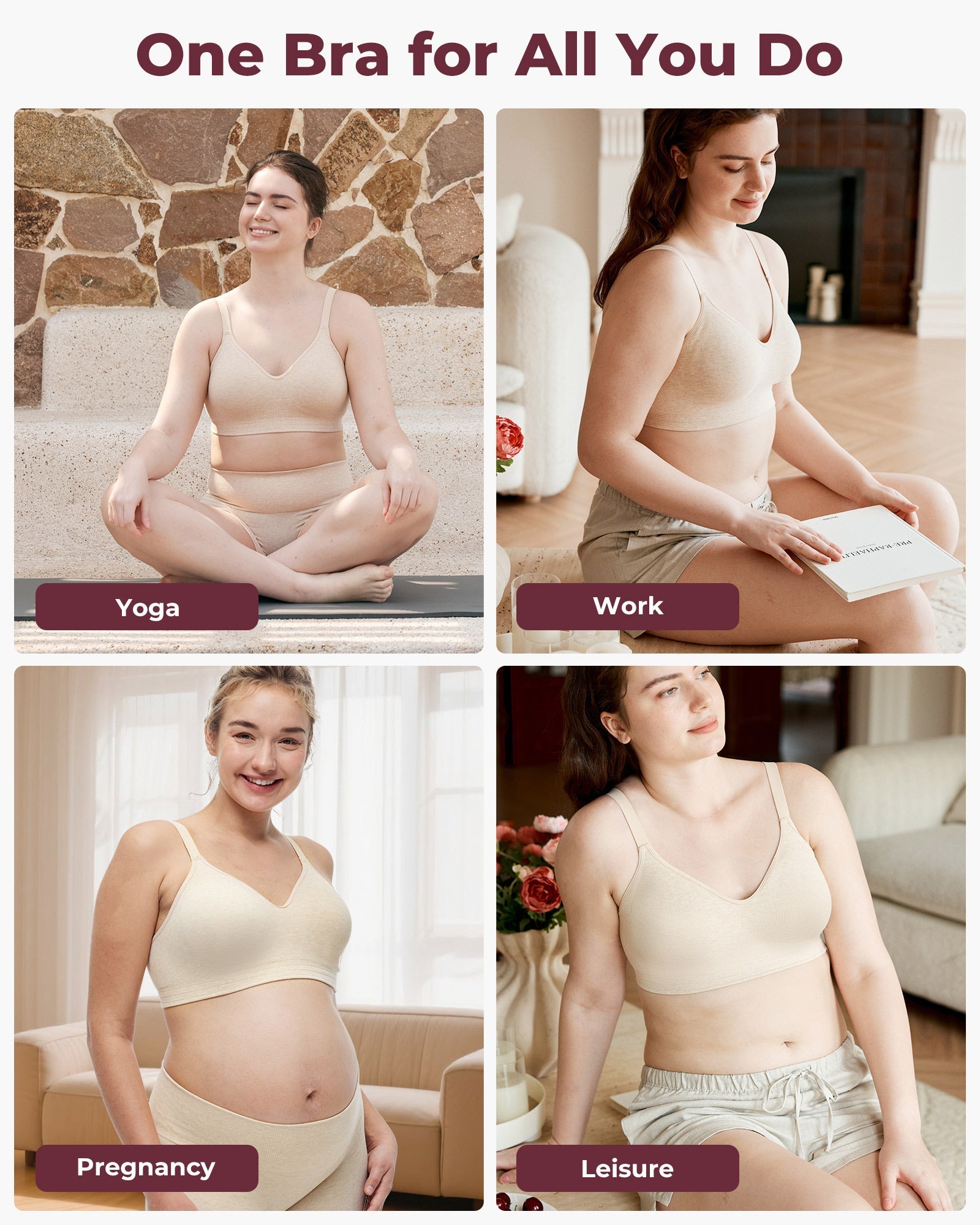 Momcozy U.S. Cotton Seamless Wireless Everyday Bras