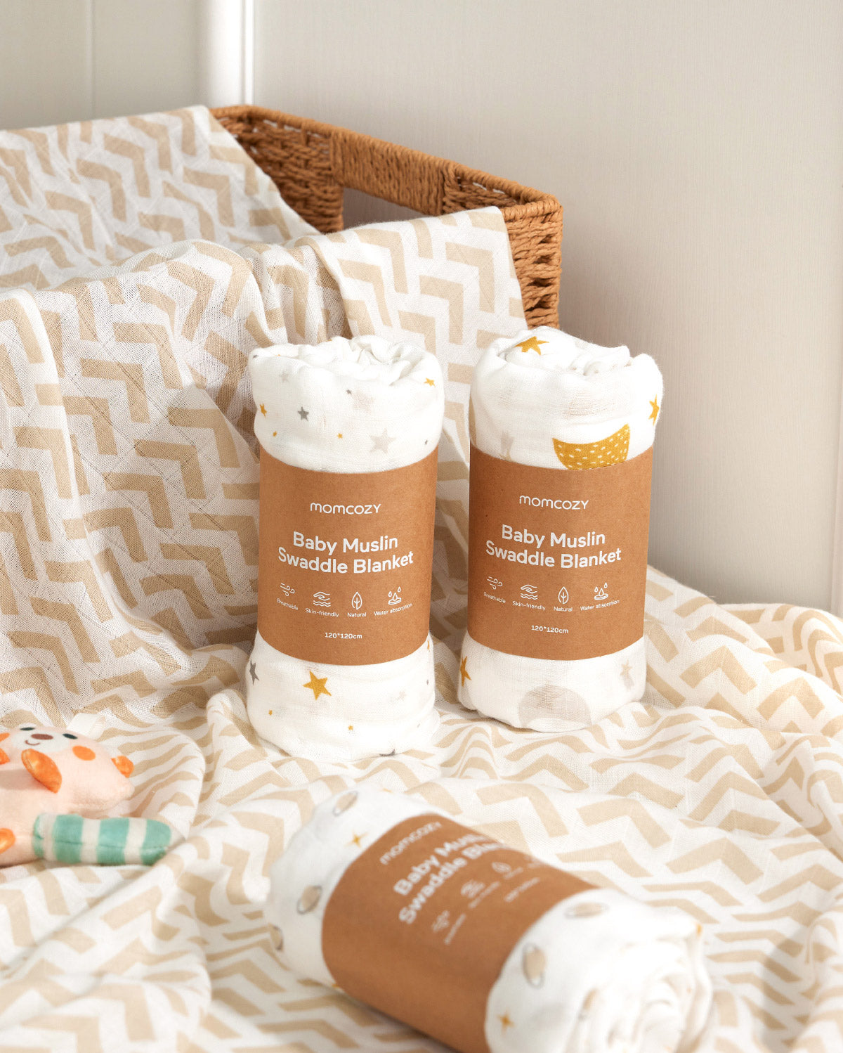 Momcozy Softness Swaddle Blankets - Bling Star (4 Pack)